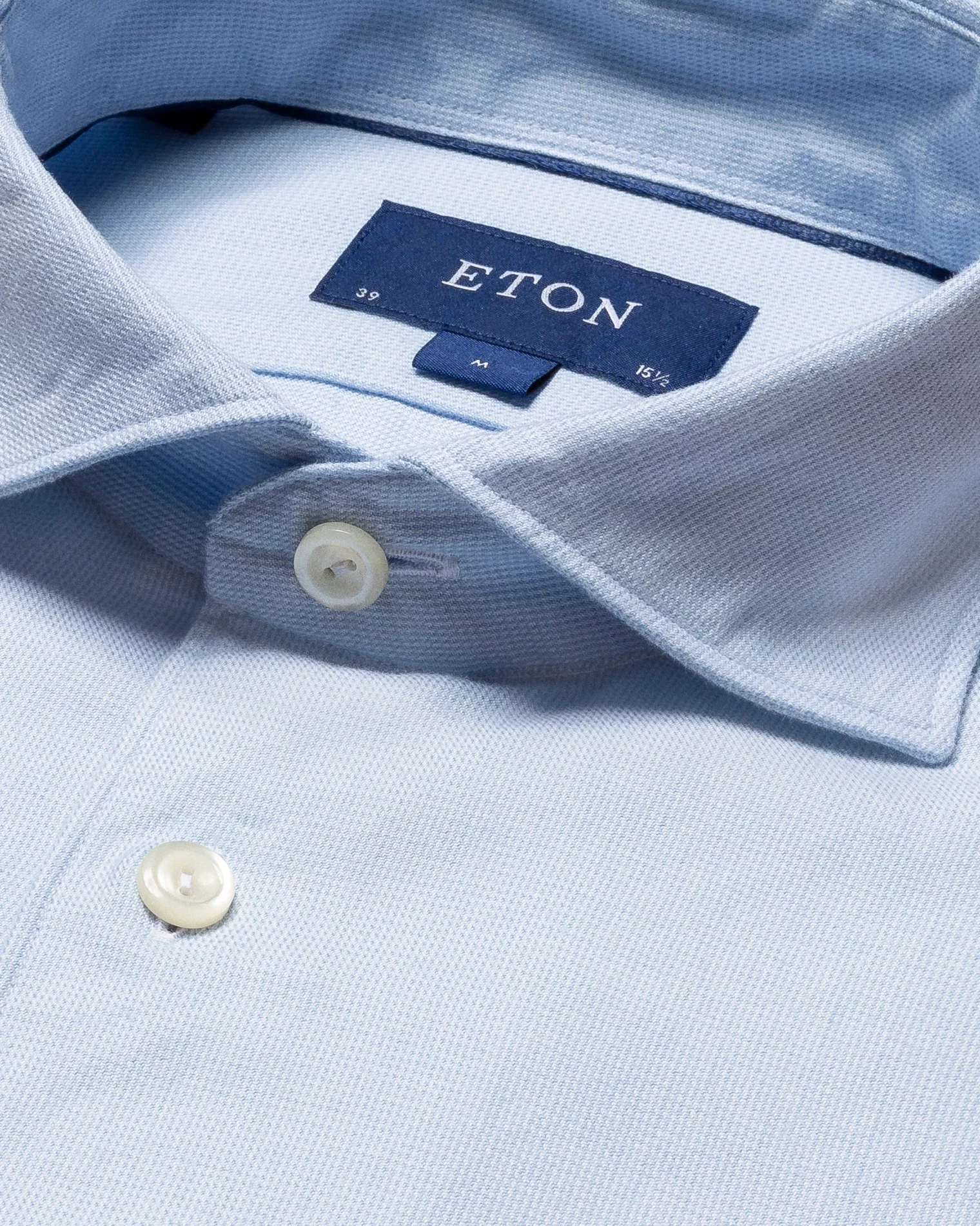 Eton - light blue cotton tencel tm flannel shirt