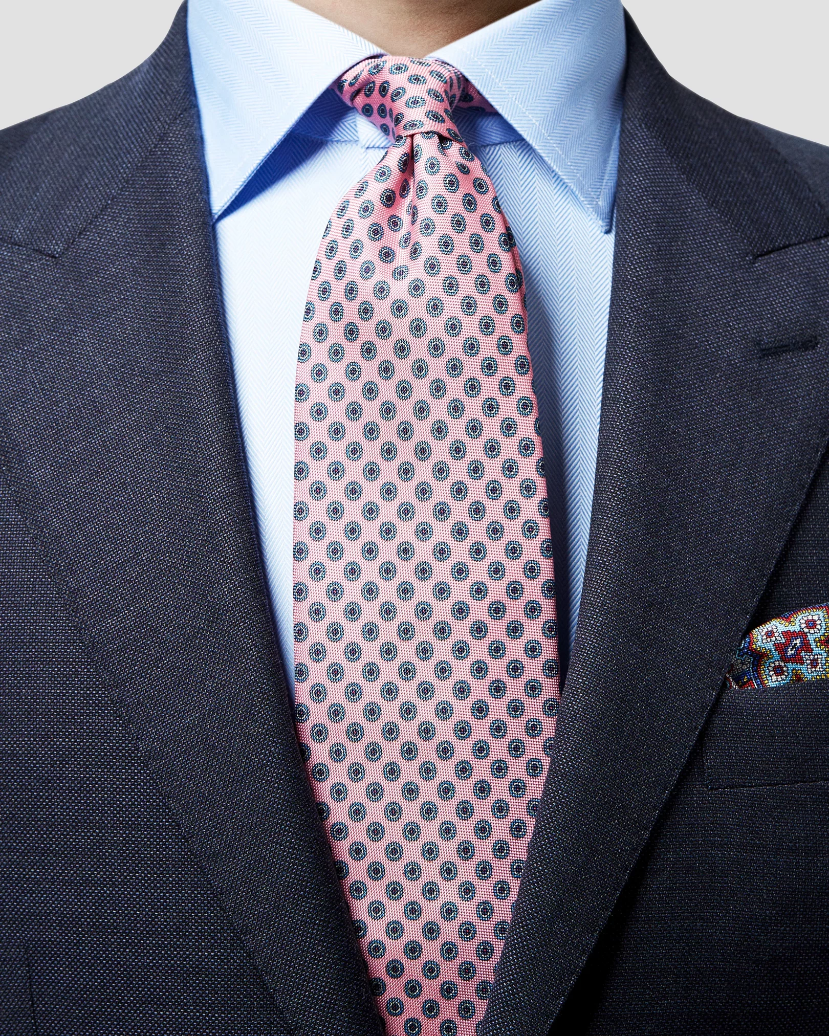 Eton - pink geometric tie