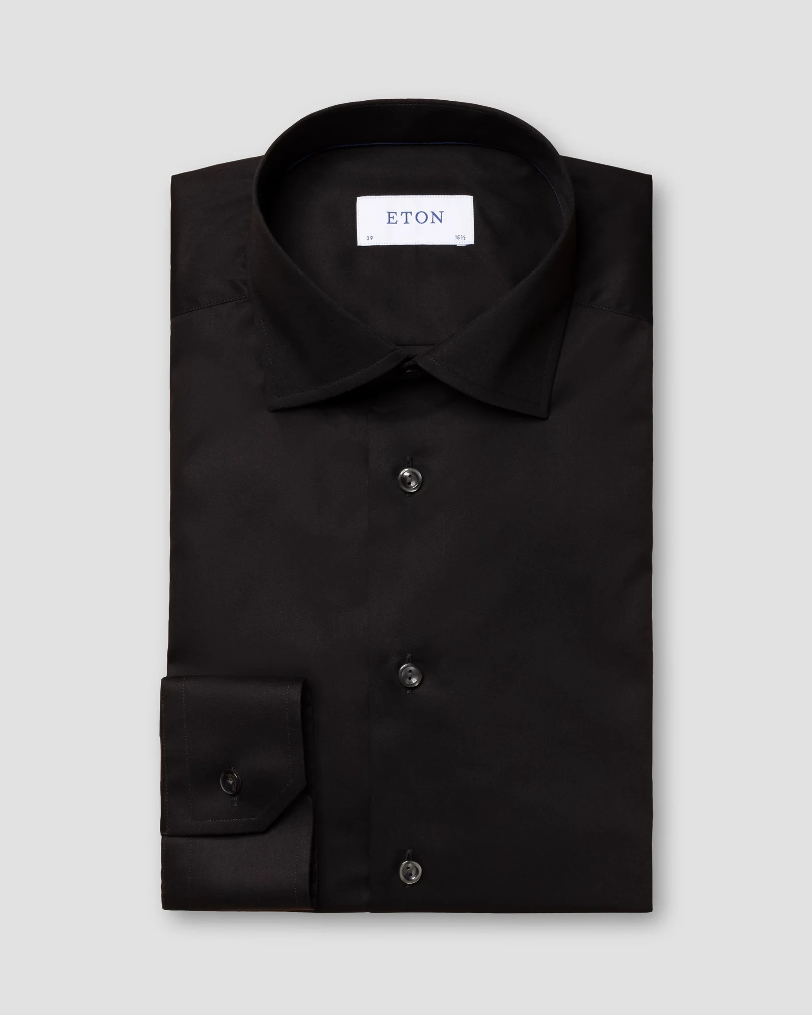 Eton - black fine twill stretch shirt