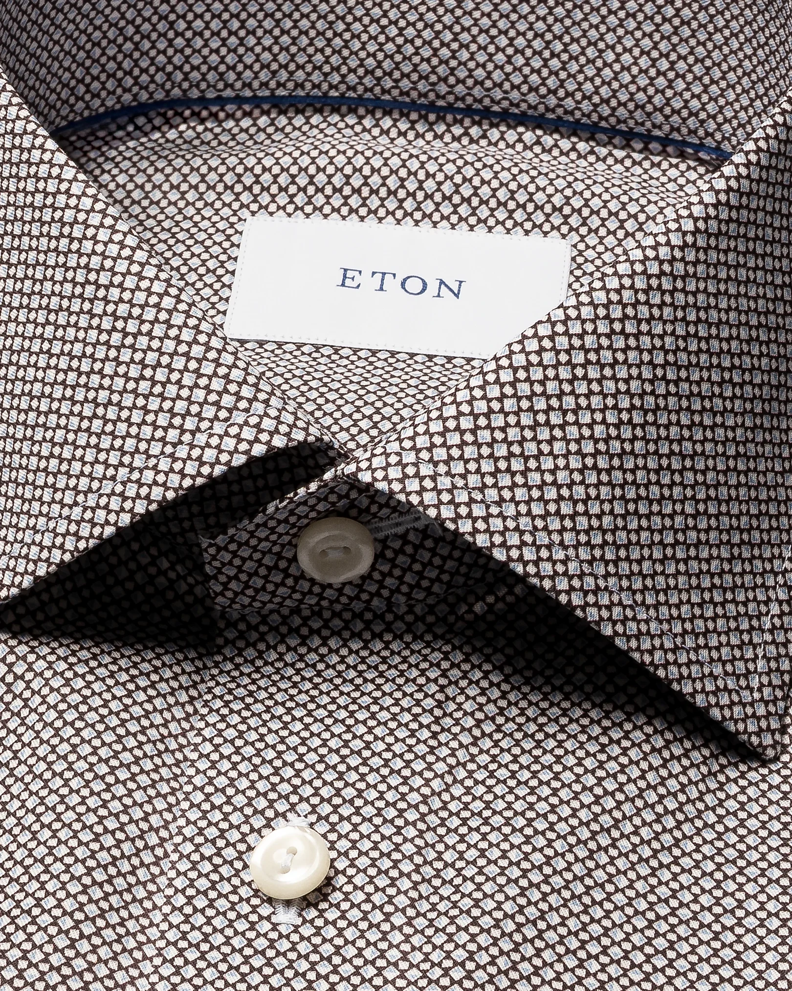 Eton - dark red micro print signature twill shirt