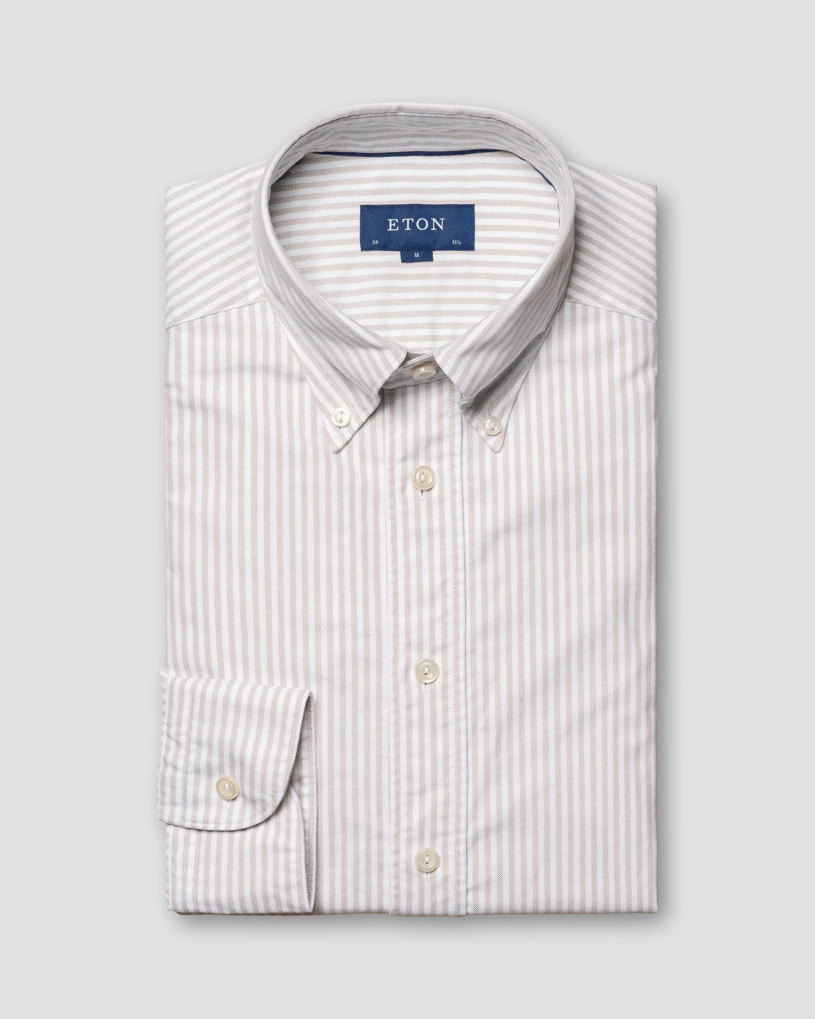 Chemise Oxford à rayures beiges