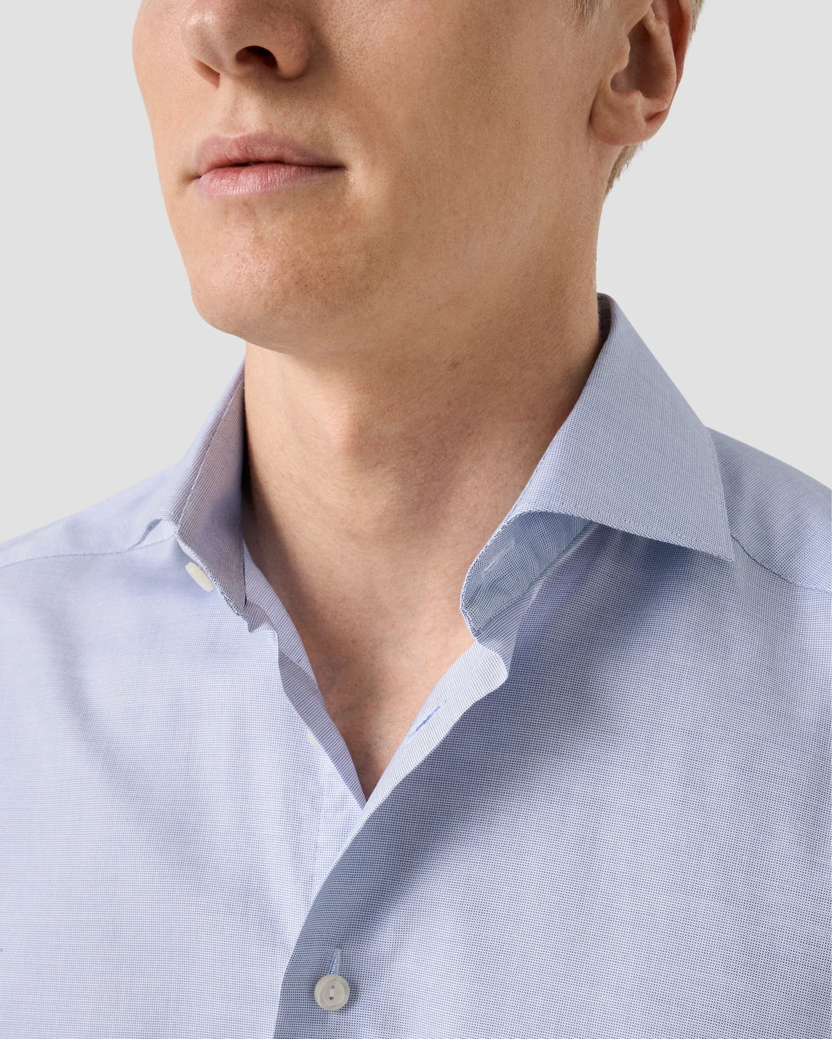 Eton - mid blue solid signature oxford shirt 261