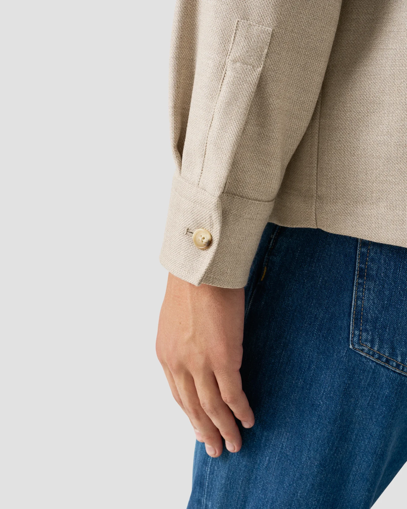 Eton - beige four pocket wool cashmere overshirt