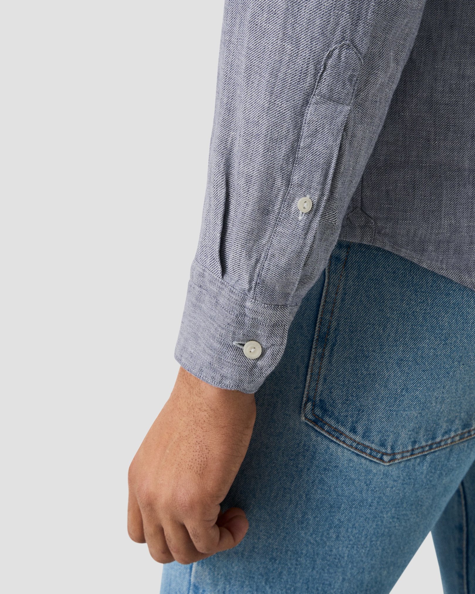 Eton - Solid Twill Linen Shirt