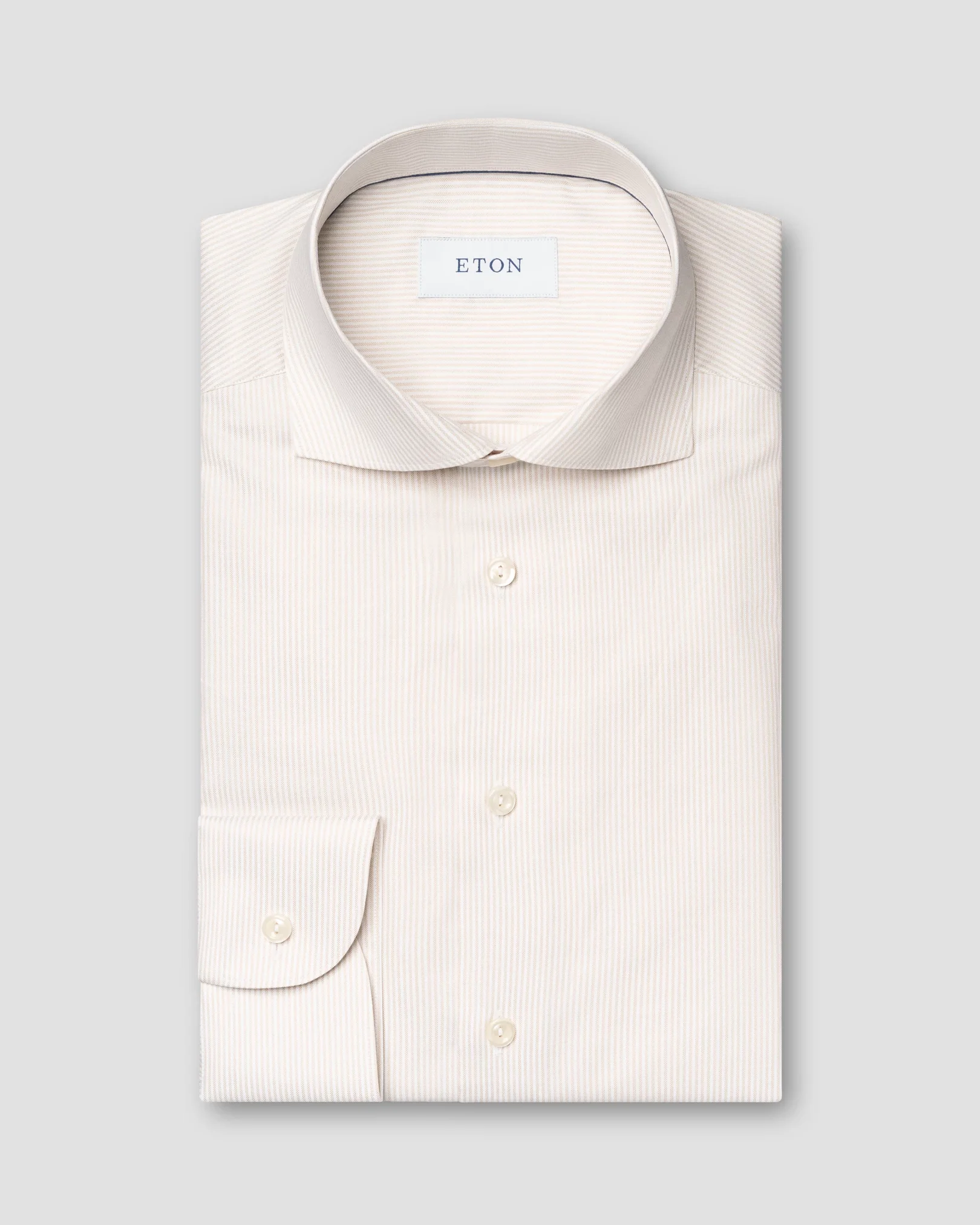 Eton - beige striped signature oxford shirt