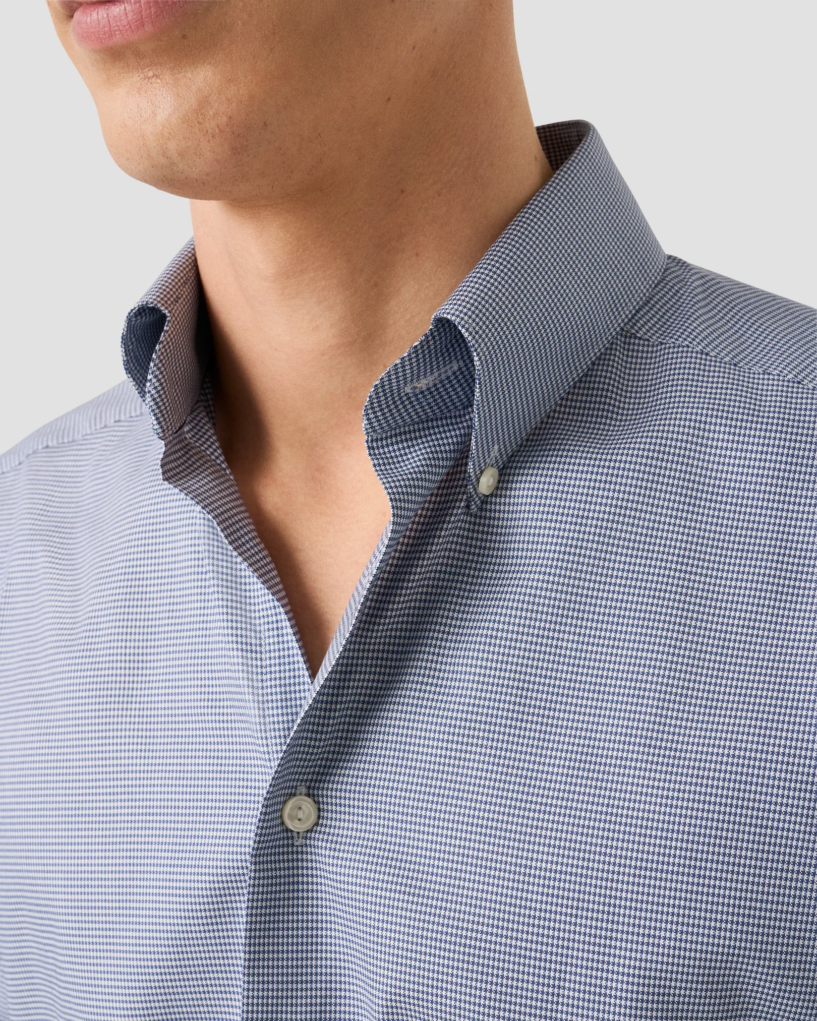 Eton - navy blue check signature oxfordshirt