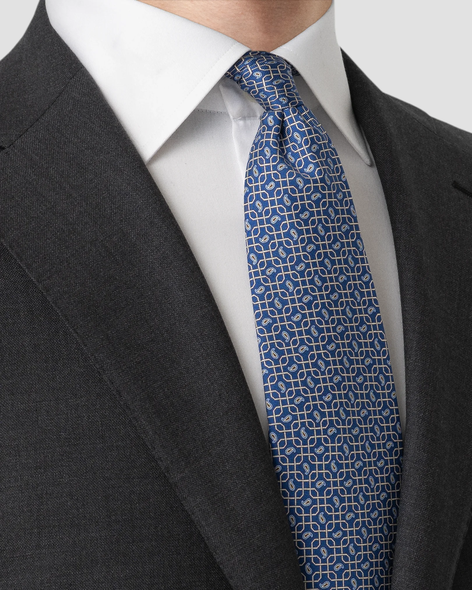 Eton - paisley print silk tie