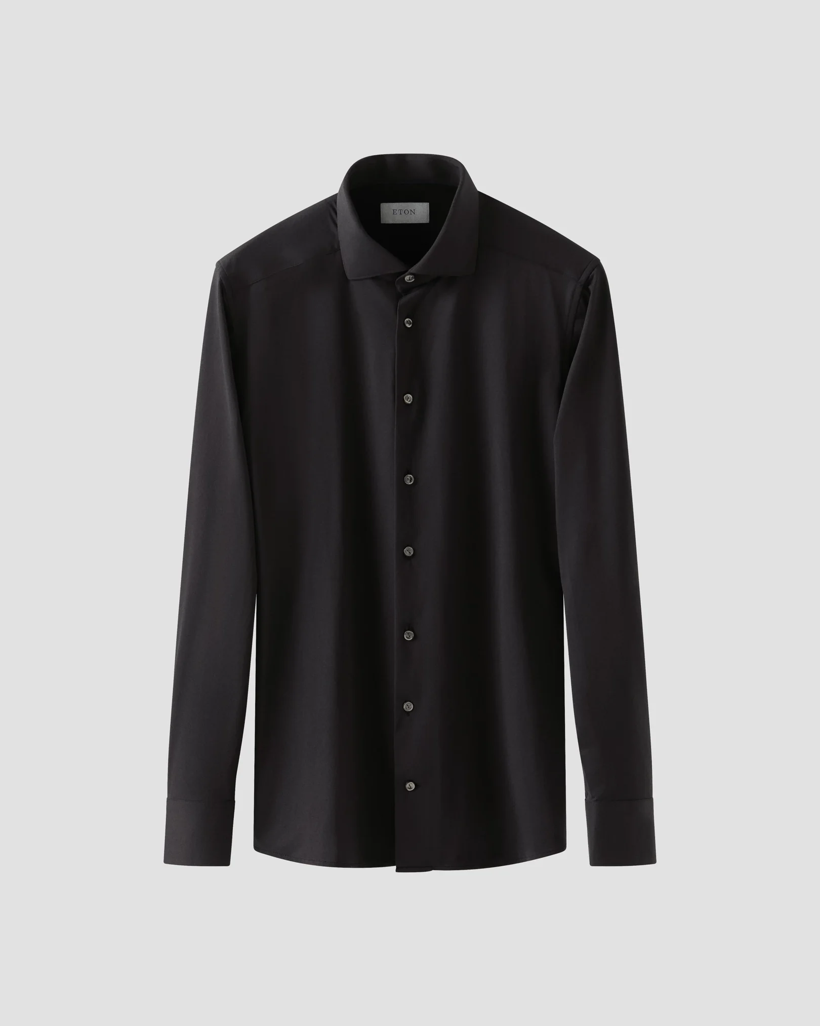 Eton - Black Solid Four-Way Strech Shirt