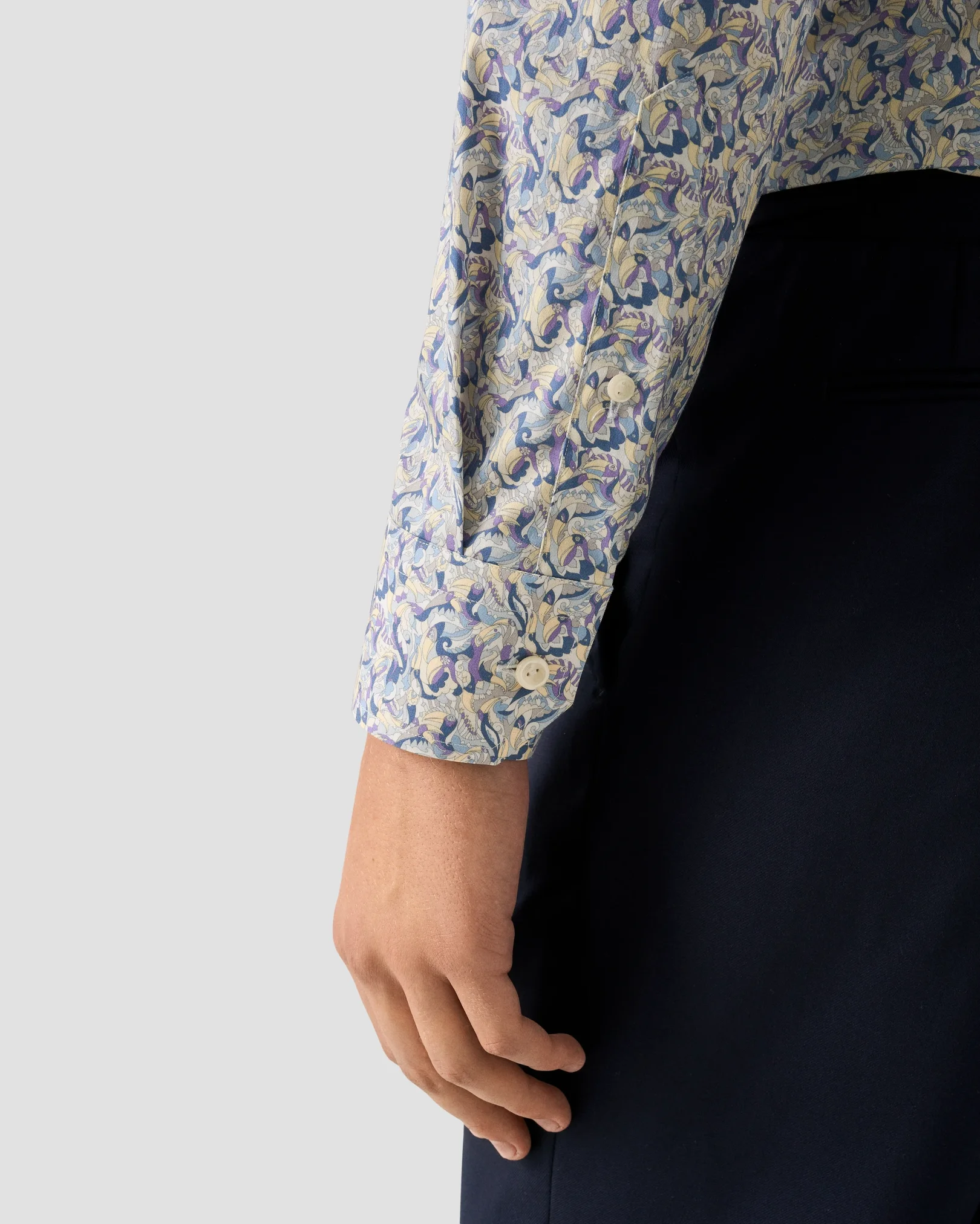 Eton - light purple motif signature twill shirt 261