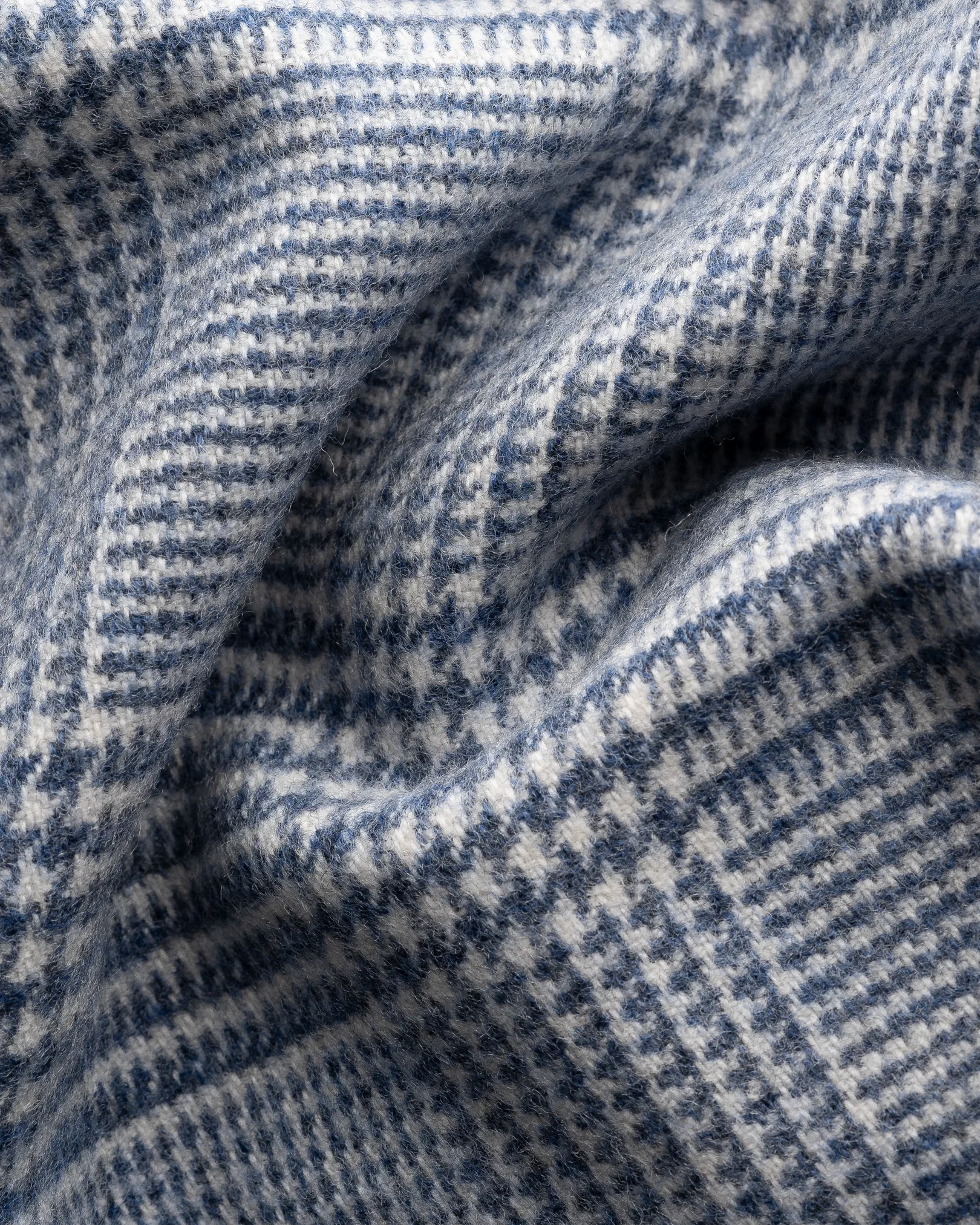 Eton - mid blue checked merino scarf