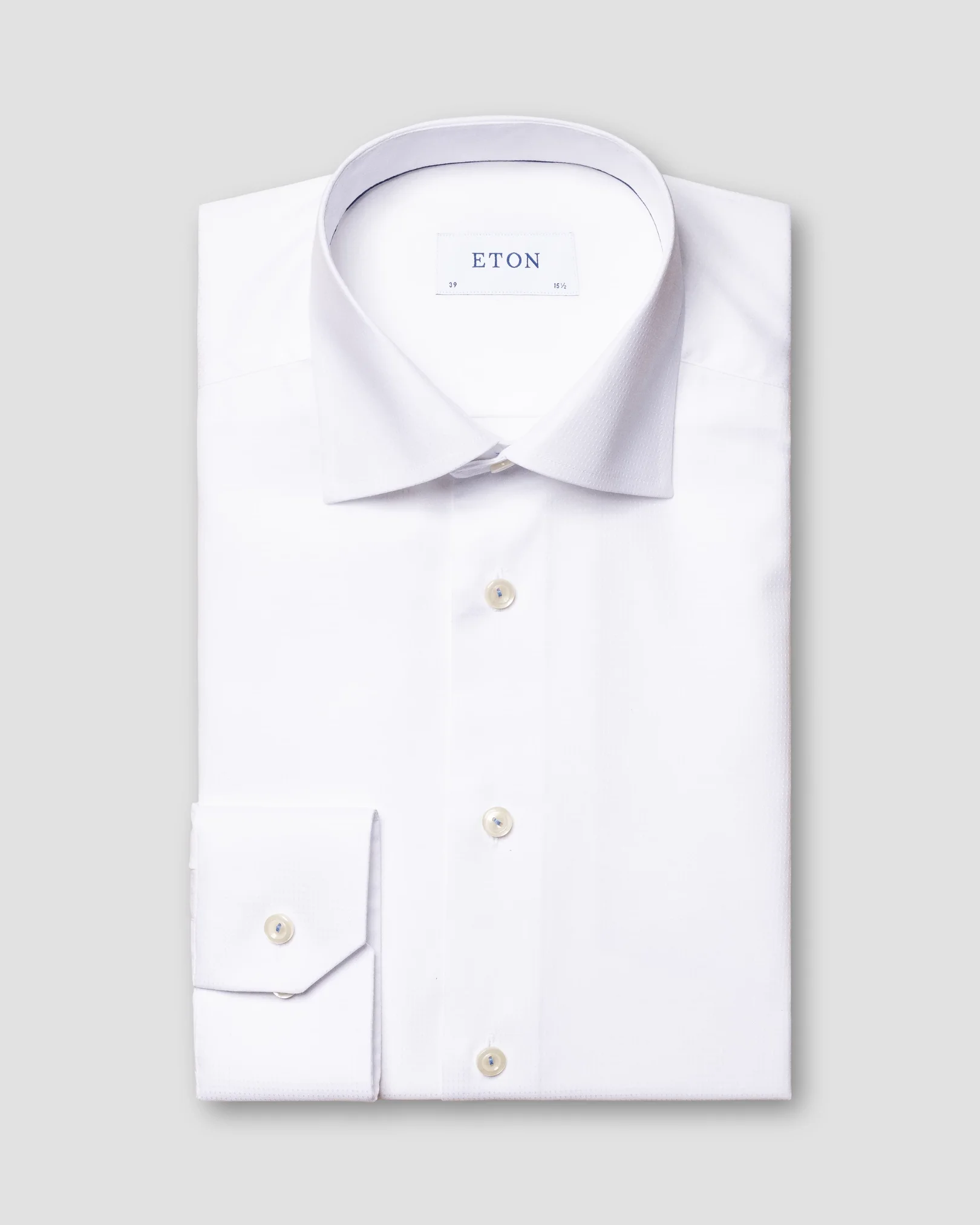 Eton - white pin dot twill shirt