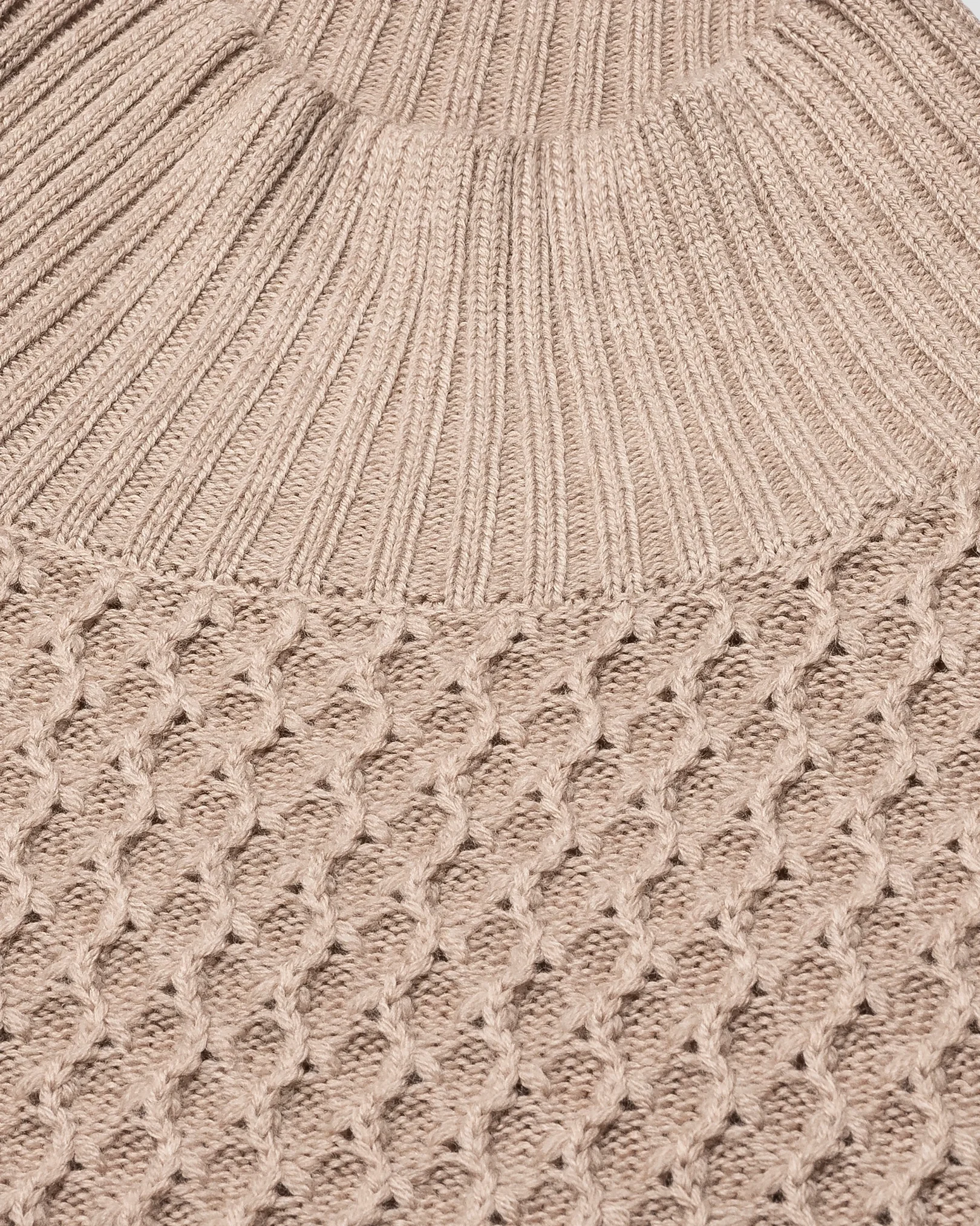 Eton - beige merino heavy structure turtle neck