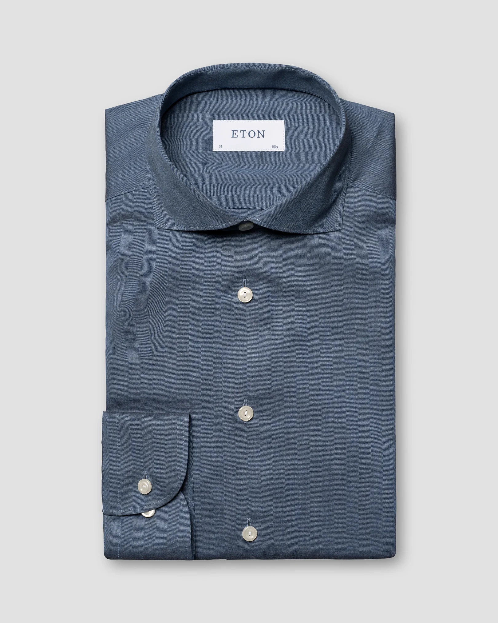 Eton - wrinkle free mid blue flanell