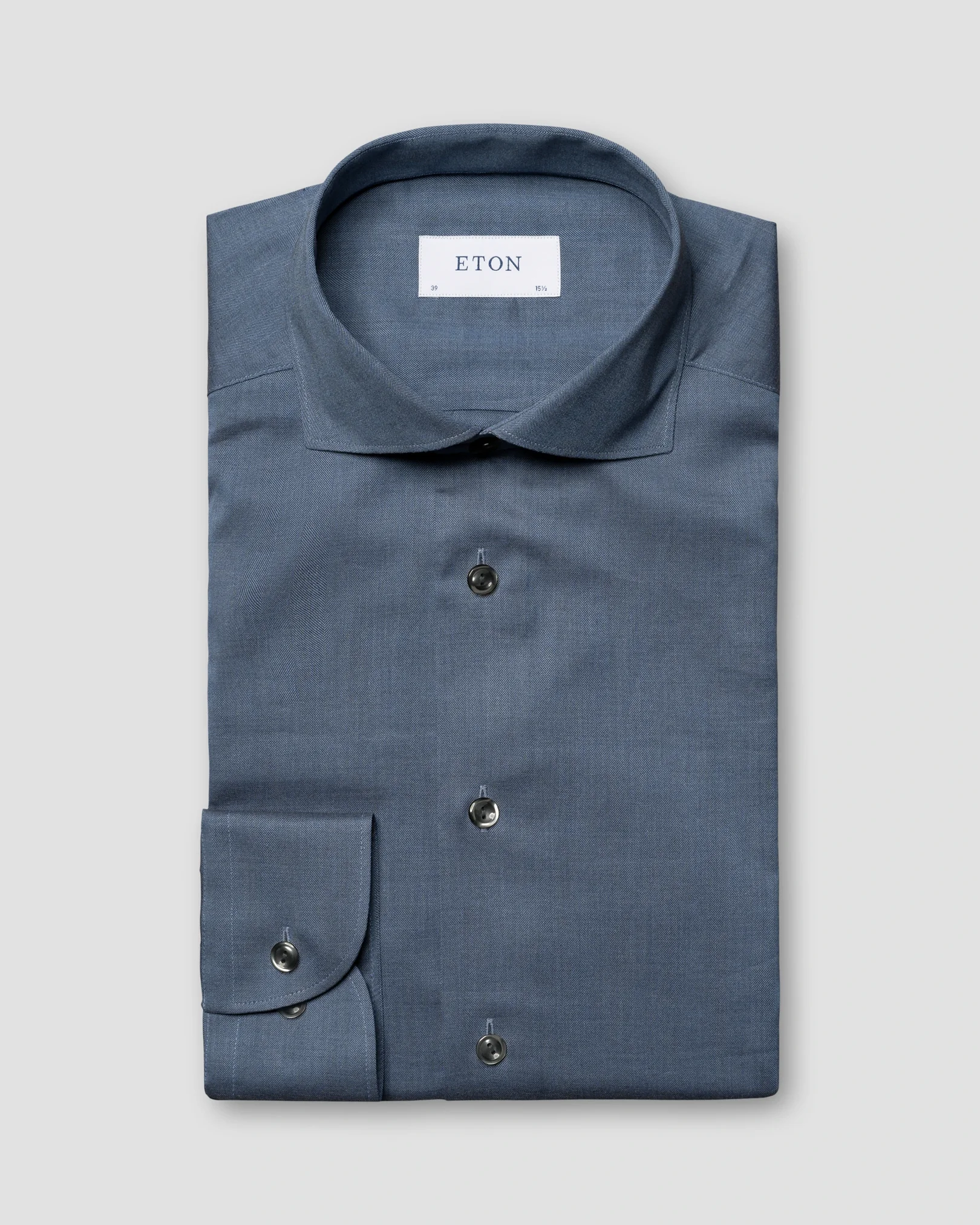 Eton - wrinkle free mid blue flanell