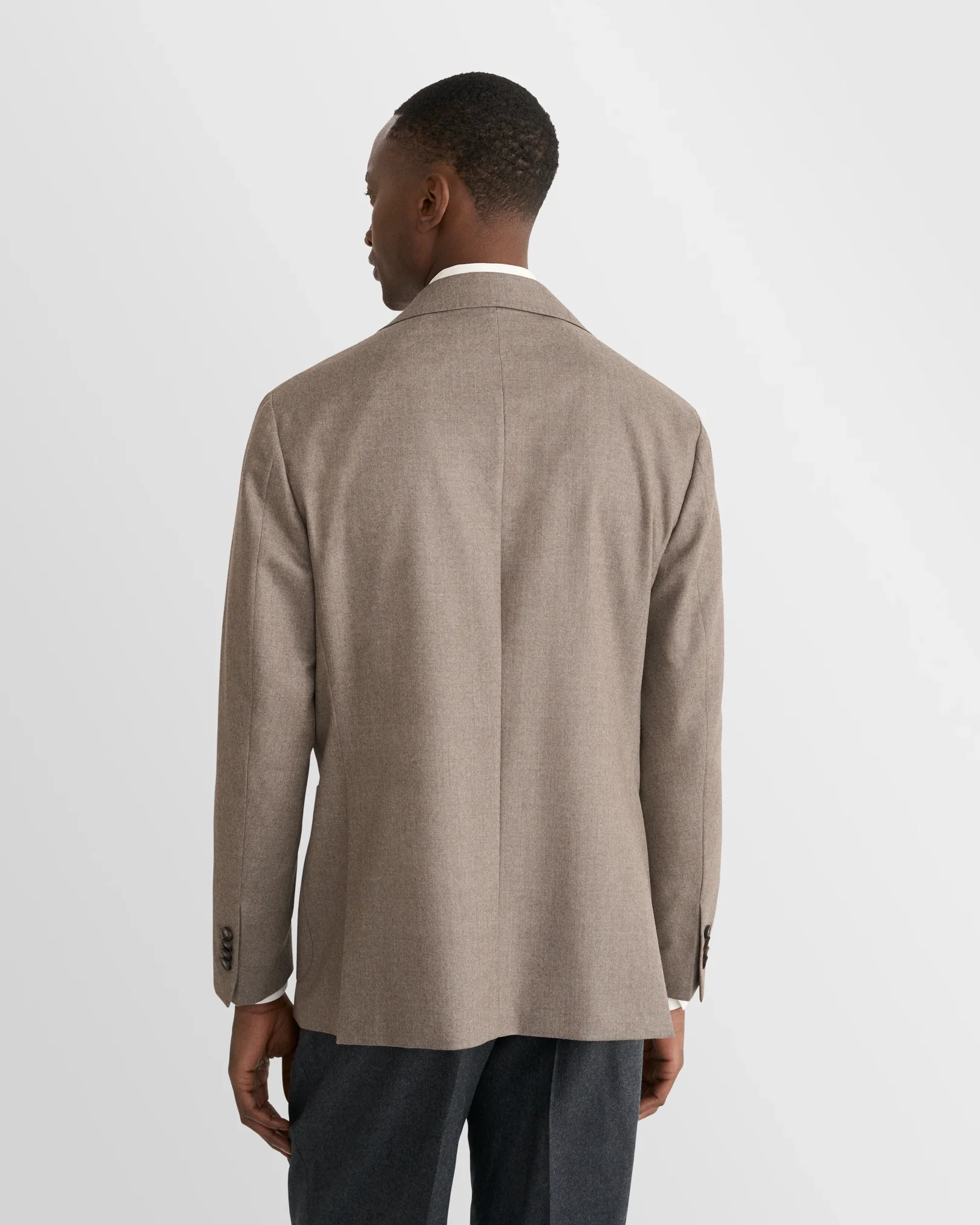 Eton - wool flannel soft jacket beige wool flannel soft jacket