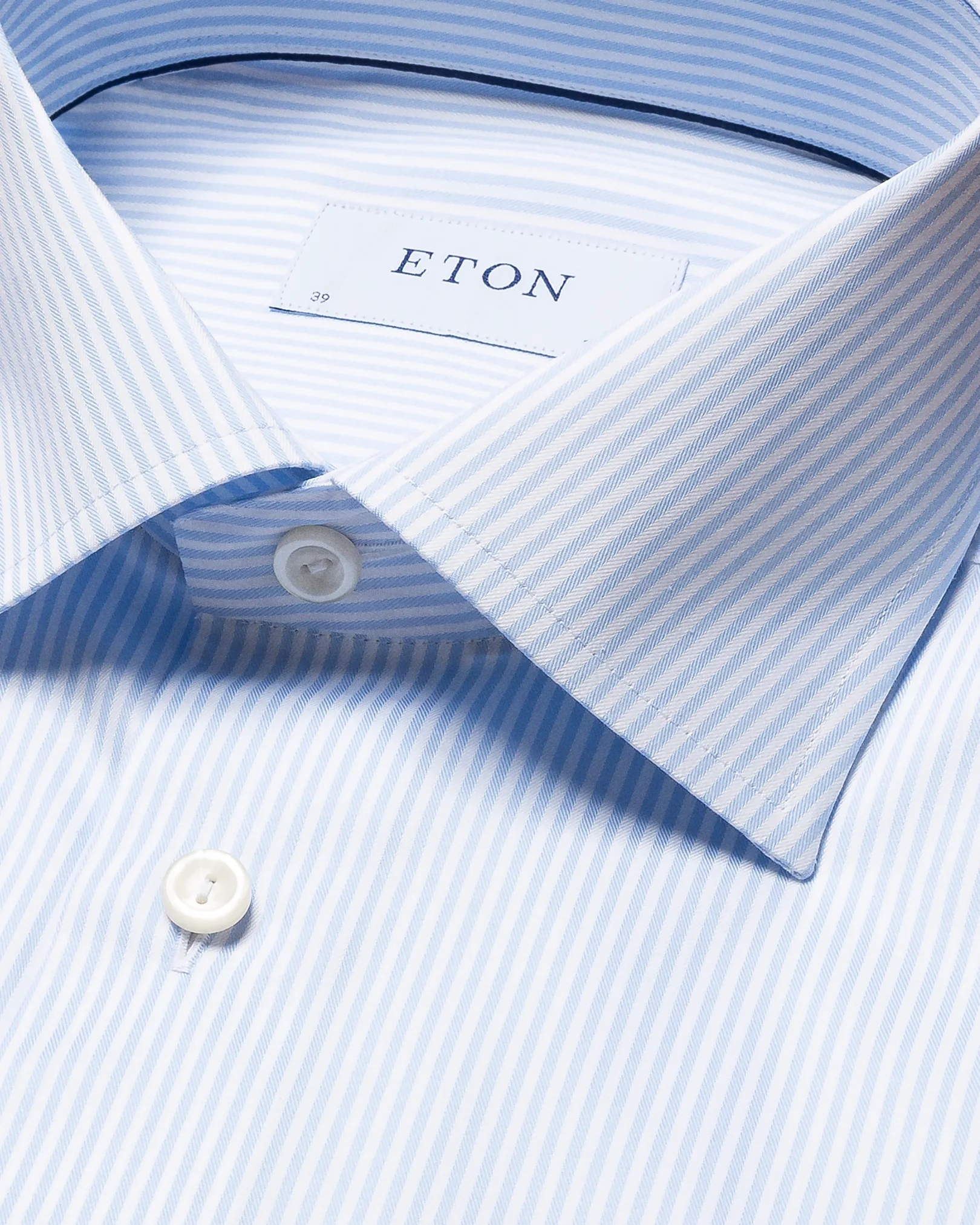 Eton - Hellblau gestreiftes Hemd aus feinem Twill