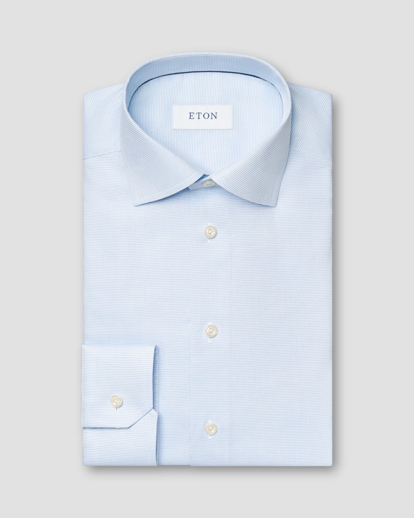 Eton - light blue solid twill shirt