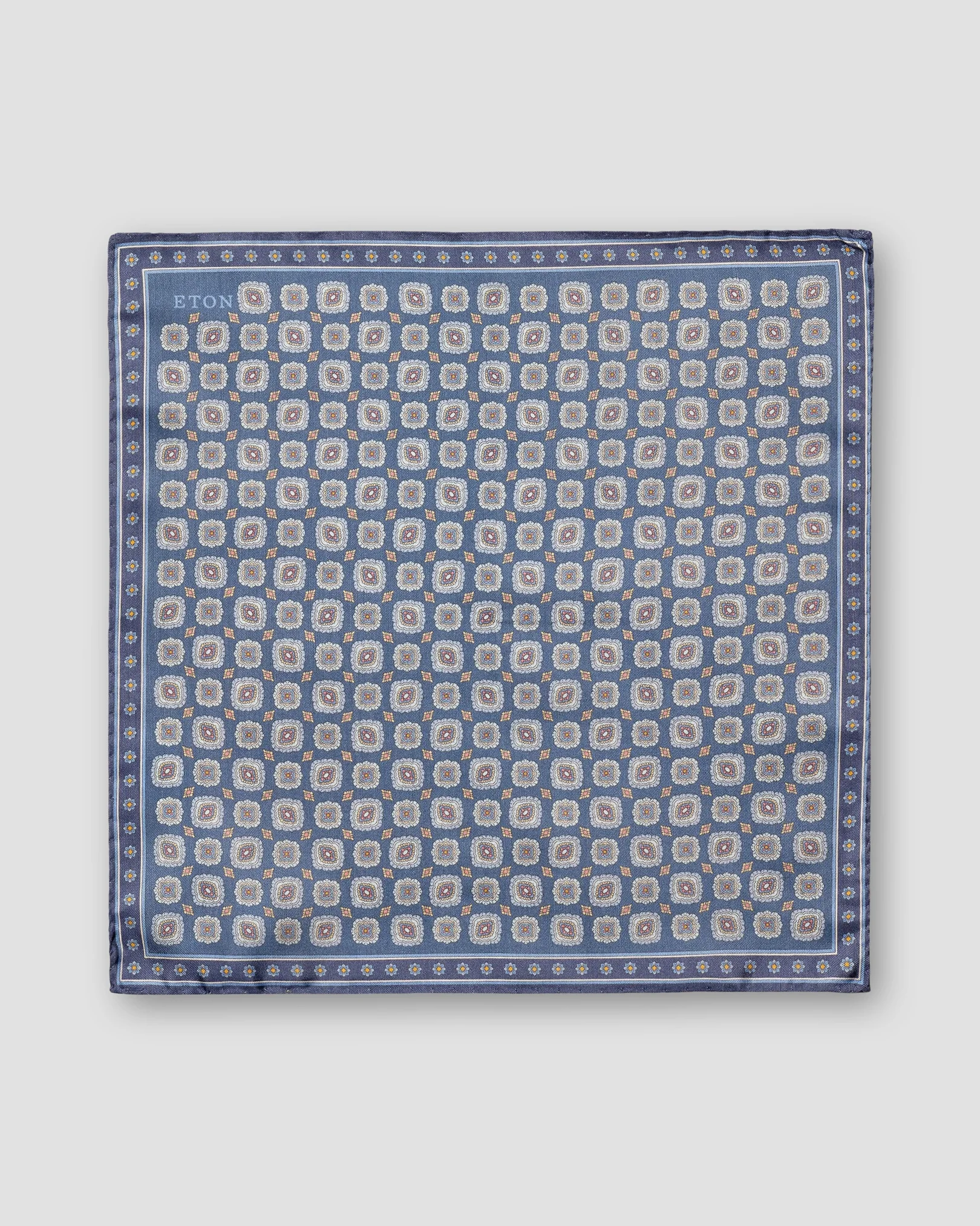 Eton - navy blue tussah silk pocket square