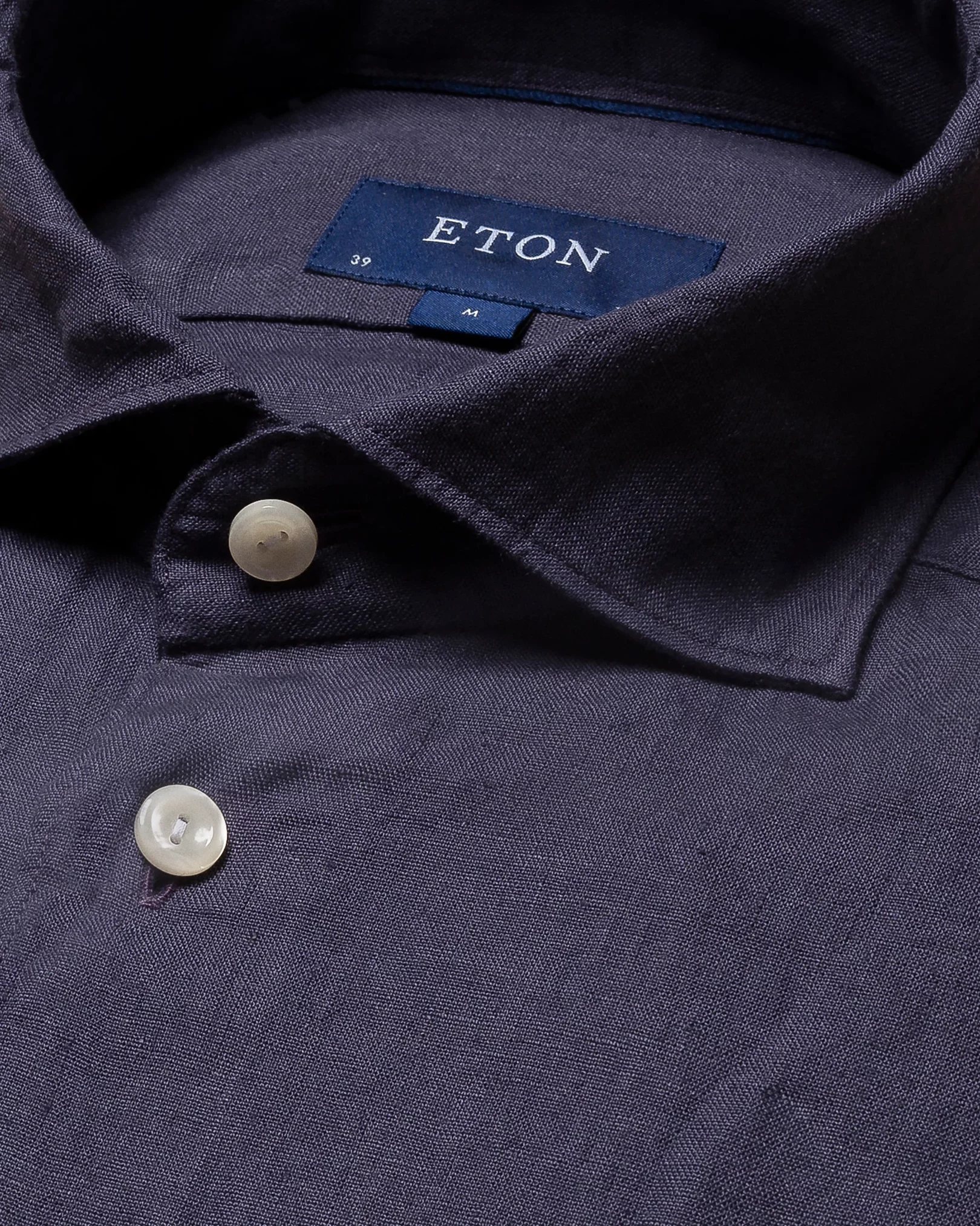 Eton - navy blue linen wide spread