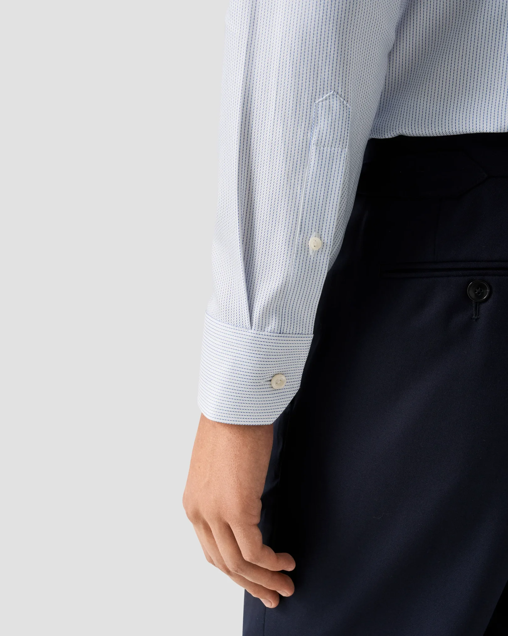 Eton - light blue semi solid signature twill shirt