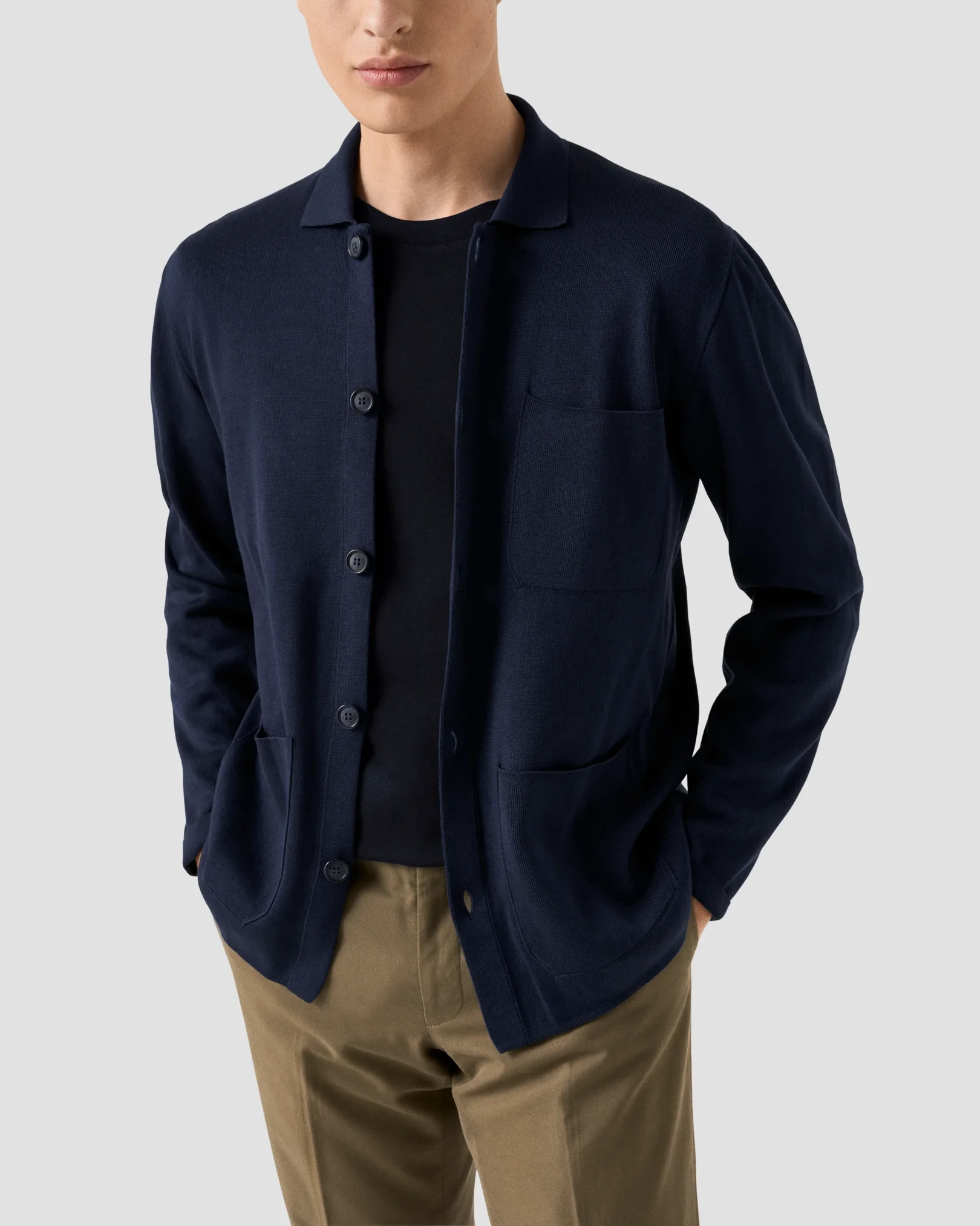 Eton - navy blue crew neck short sleeve t shirt