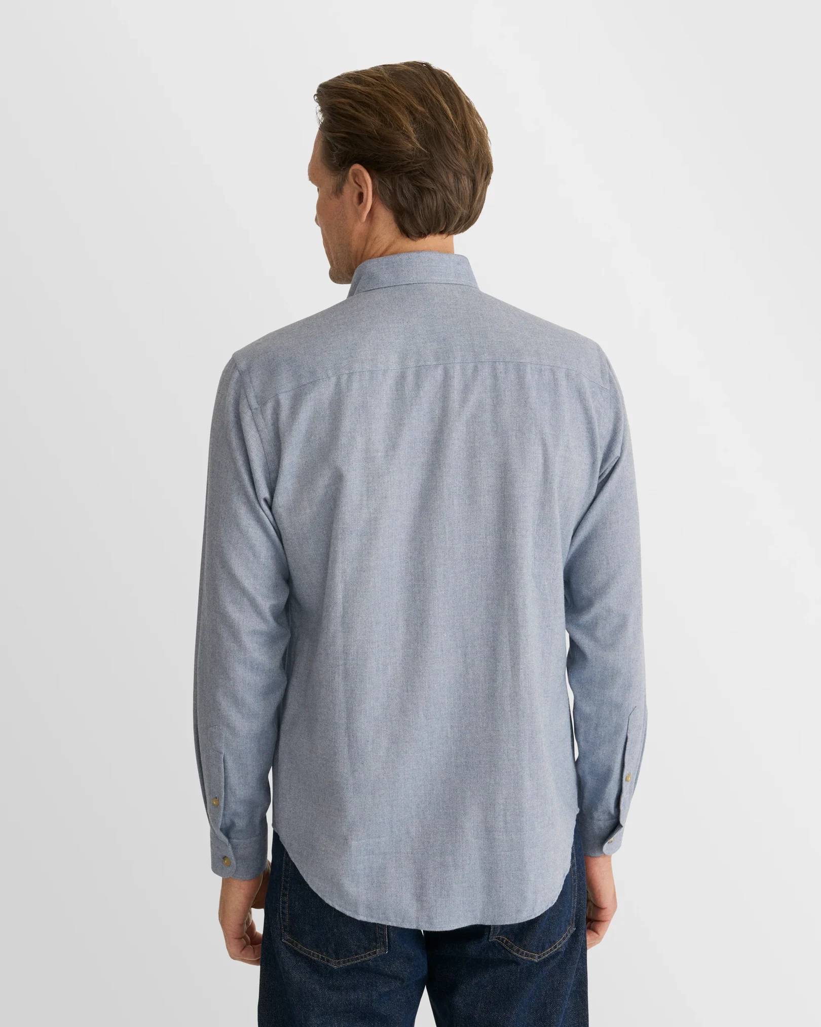 Eton - light blue solid flannel shirt