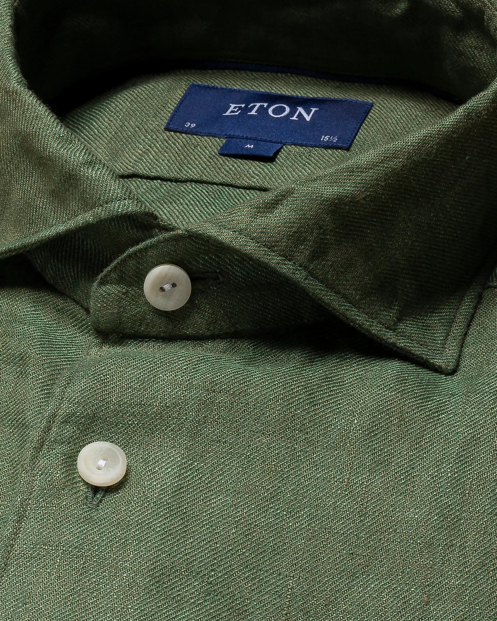 Green Linen Twill Shirt - Eton