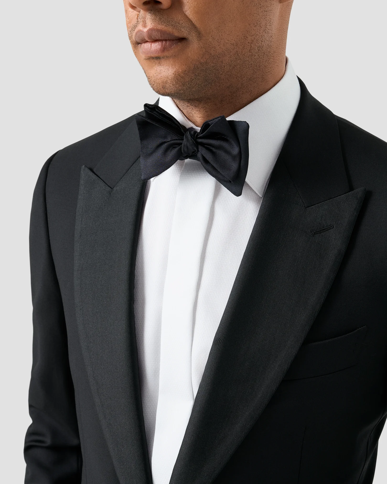 Eton - white fly front evening dobby shirt