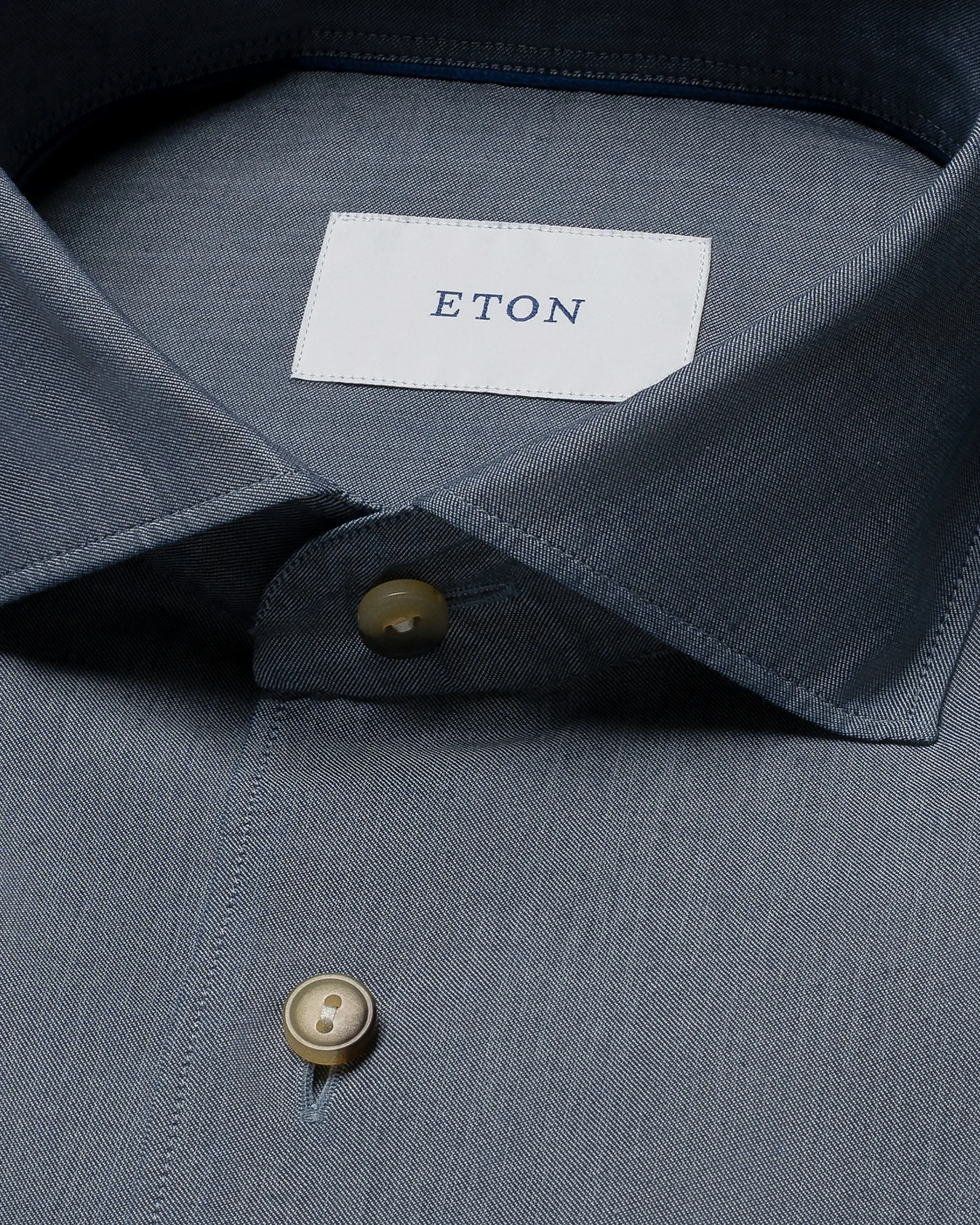 Eton - light blue solid denim shirt