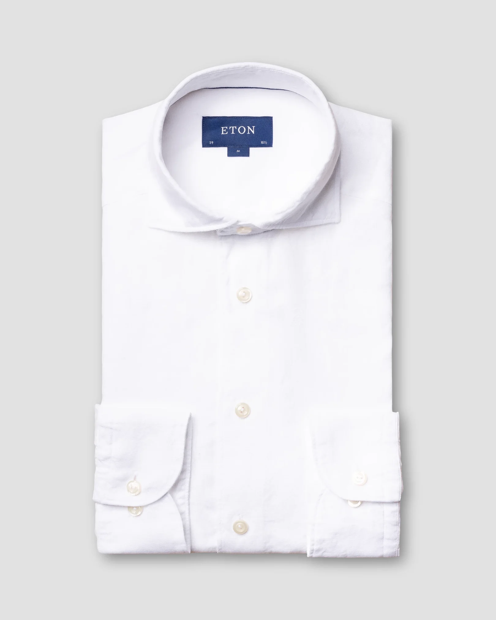 Eton - white linen extreme cut away shirt