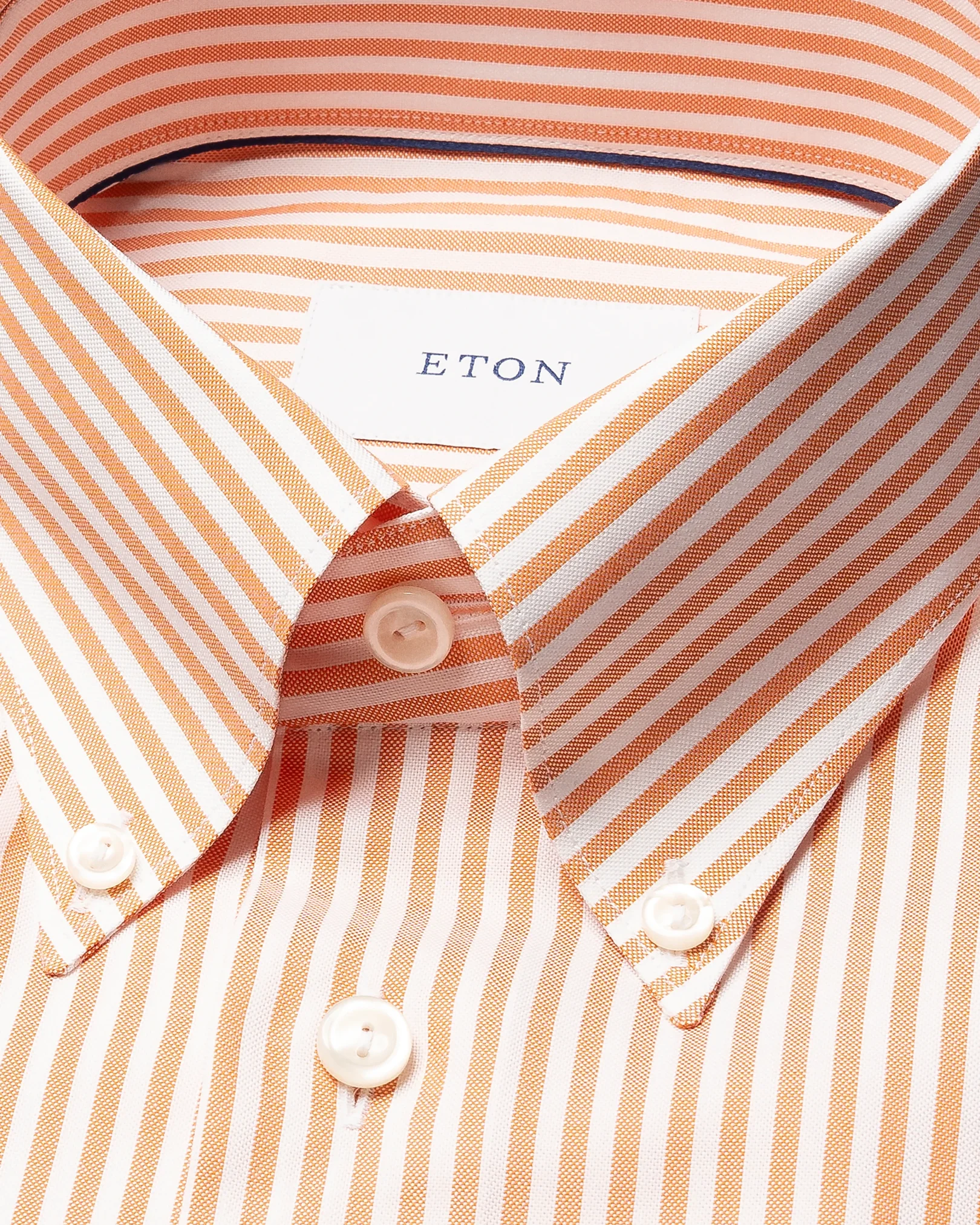 Eton - orange striped signature oxford shirt
