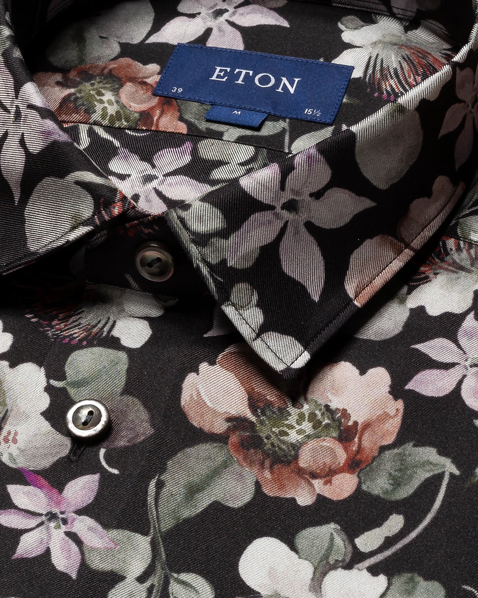 Eton - black silk pointed rounded