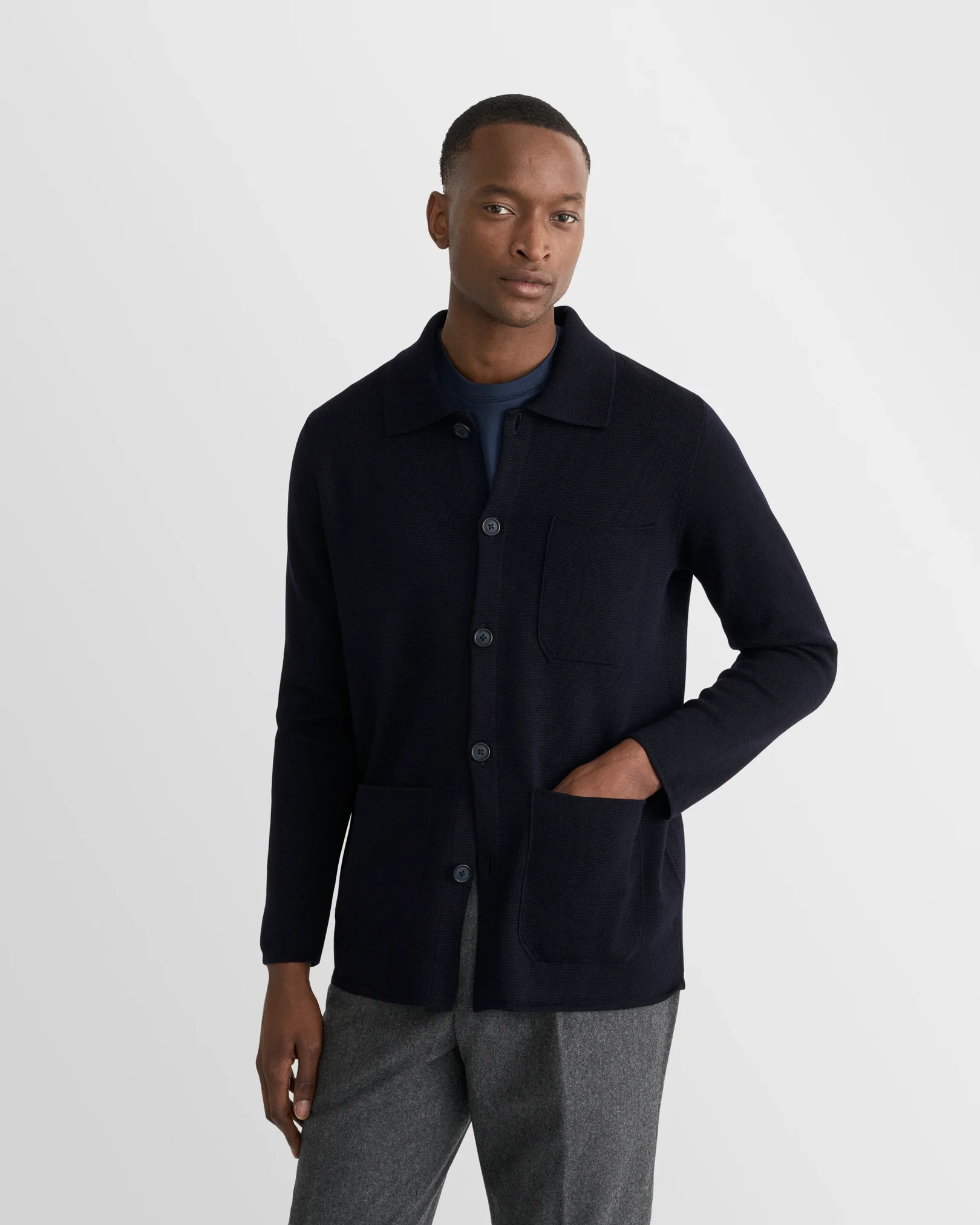 Eton - merino milano knit overshirt