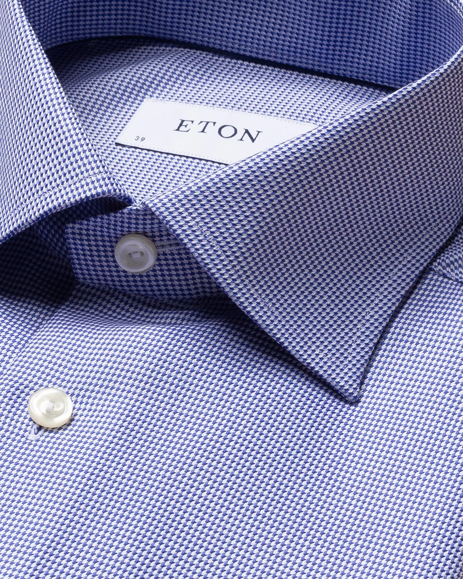 Chemise bleu moyen en twill à motifs