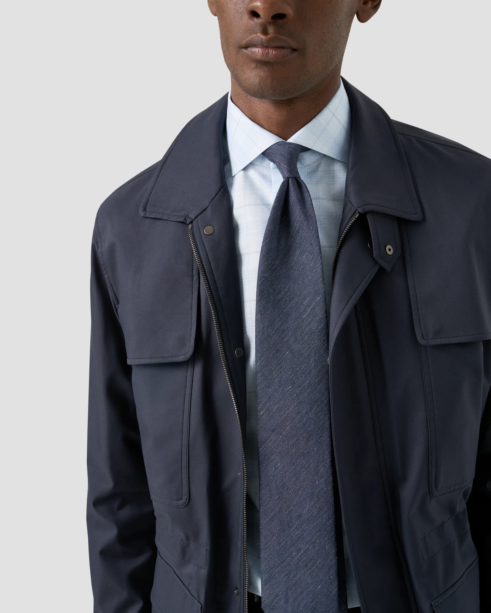 Eton - check cotton linen shirt