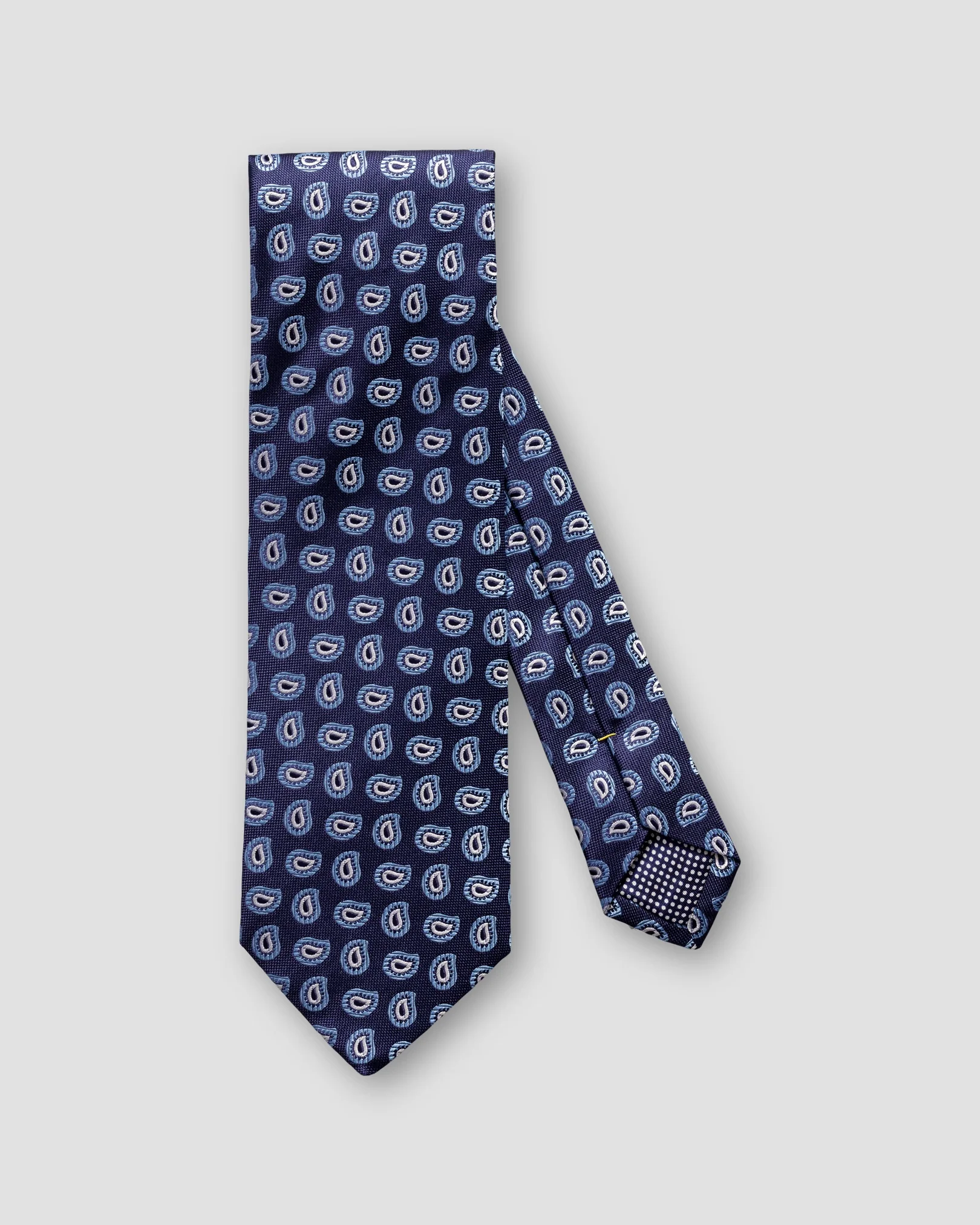 Eton - navy blue paisley dots