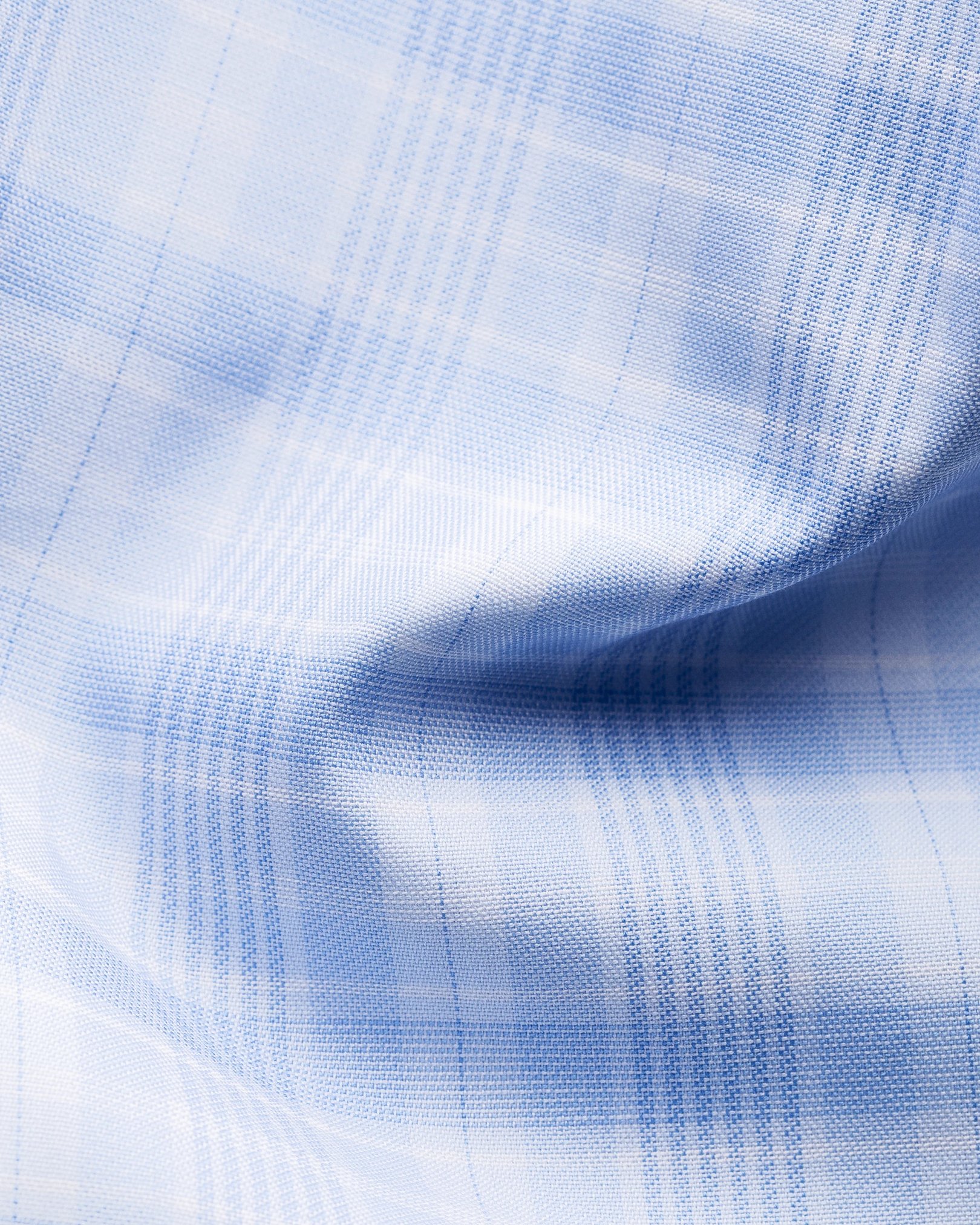 Eton - light blue checked signature twill
