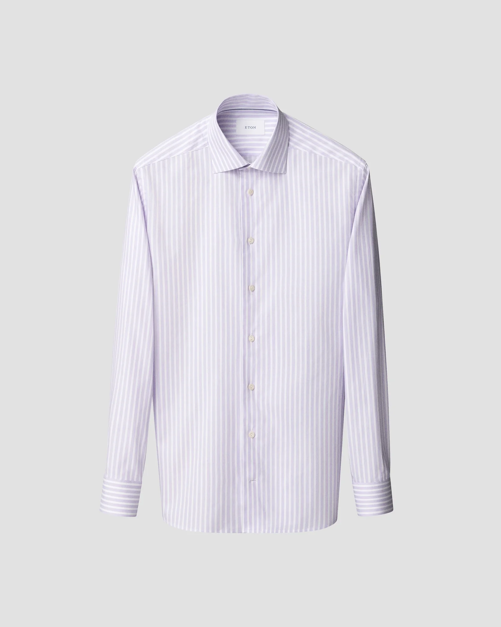 Eton - light purple striped twill shirt