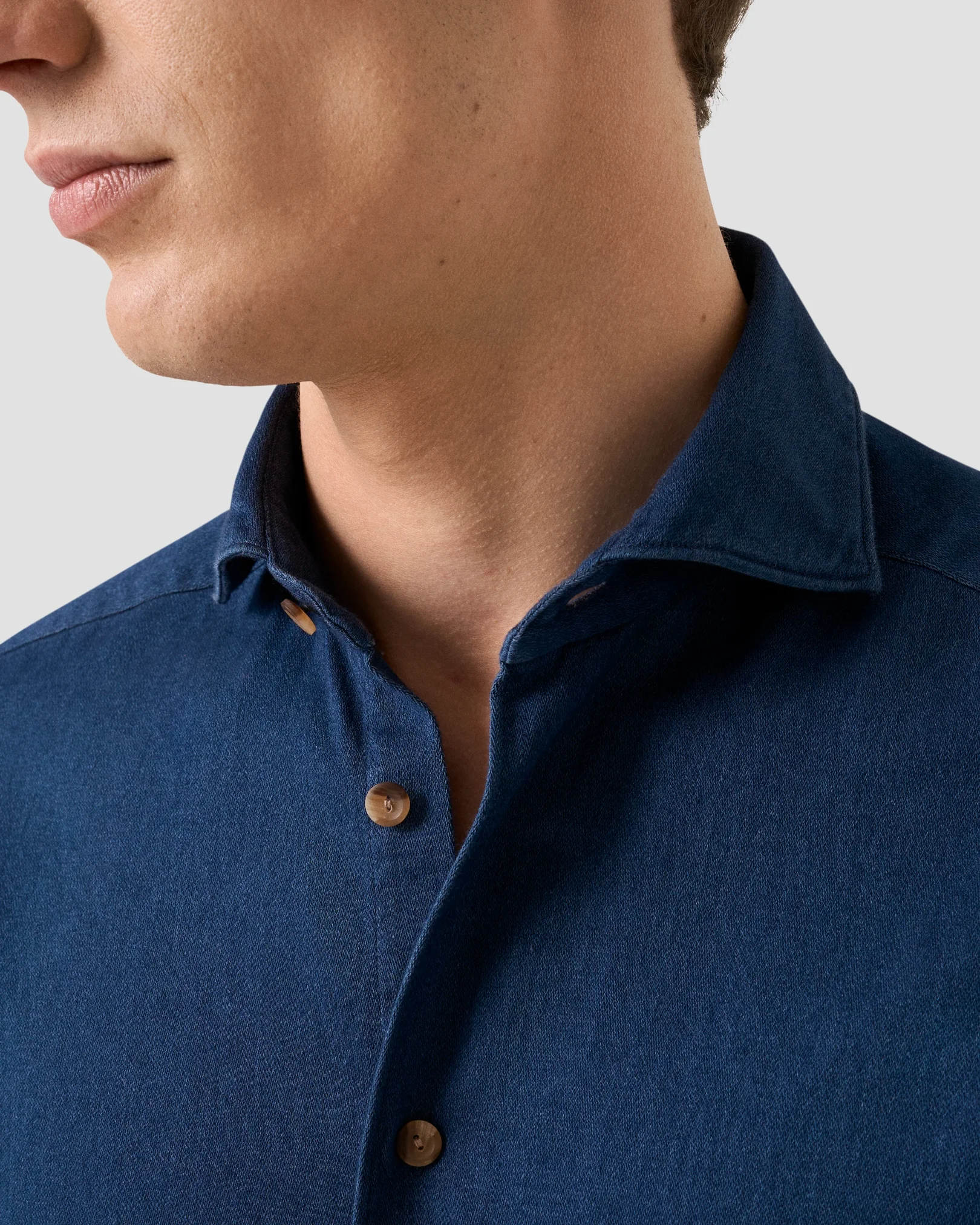 Eton - Navy blue Satin Indigo Shirt
