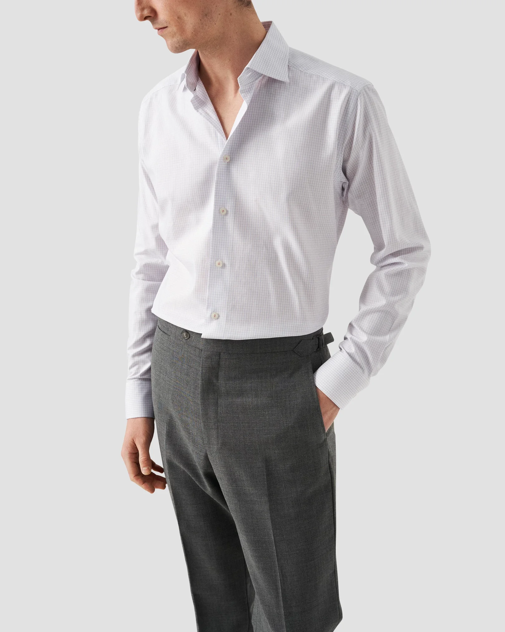 Eton - pink checked twill