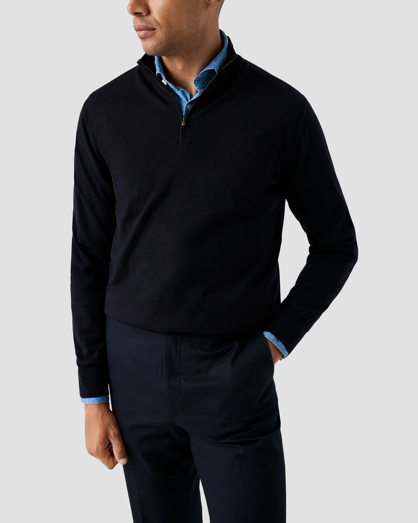 Eton - navy knitted merino