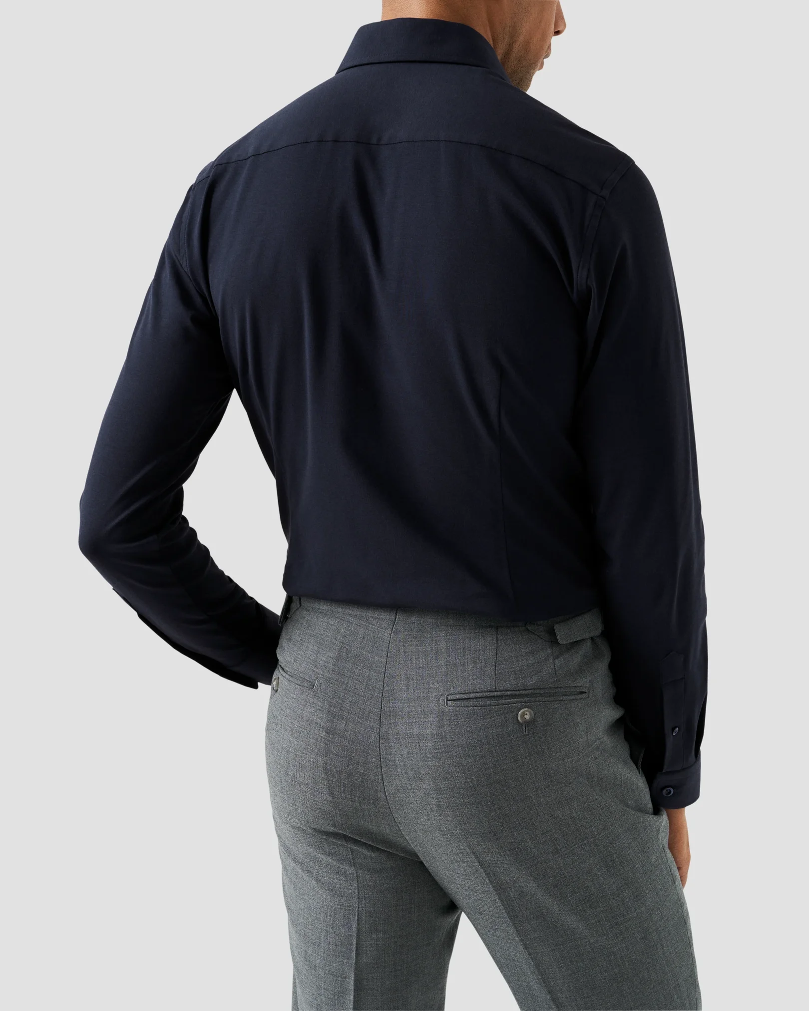 Eton - navy supima cotton strech shirt