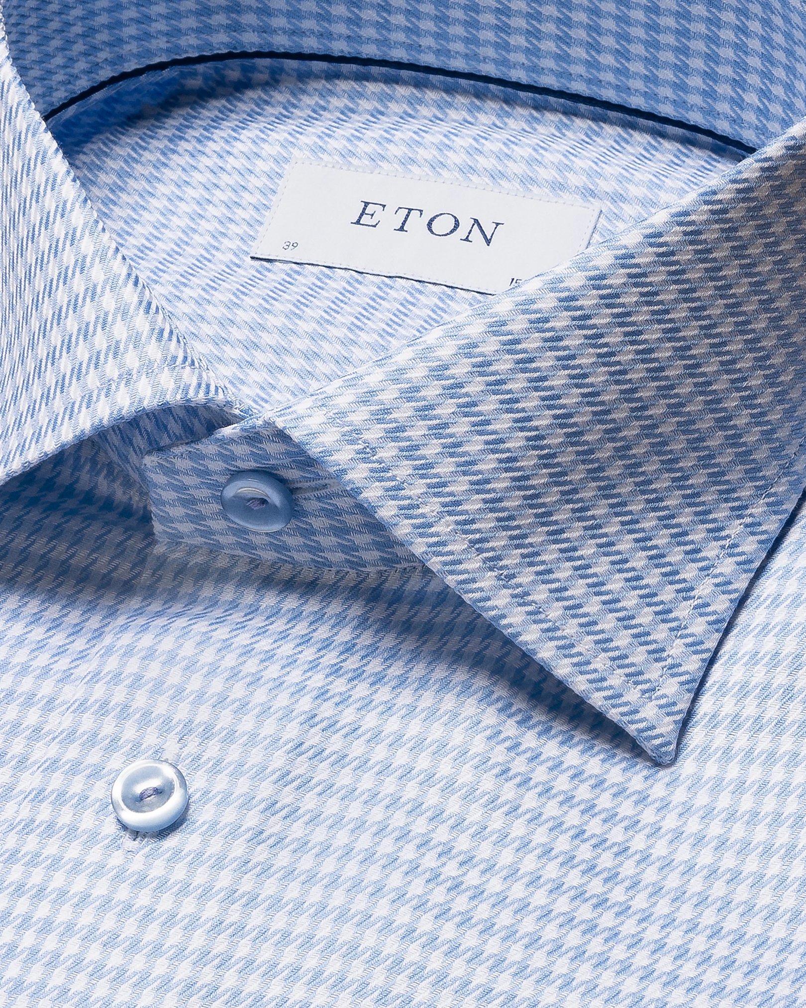 Eton - checked houndstooth signature twill