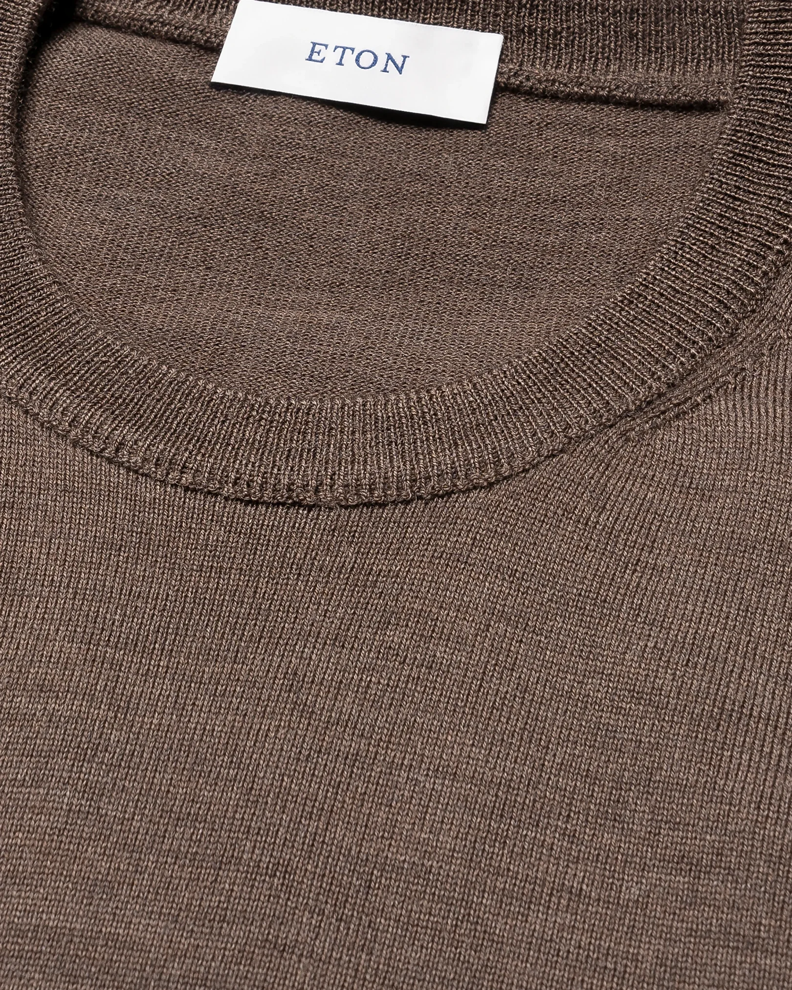 Eton - dark brown merino knit crewneck
