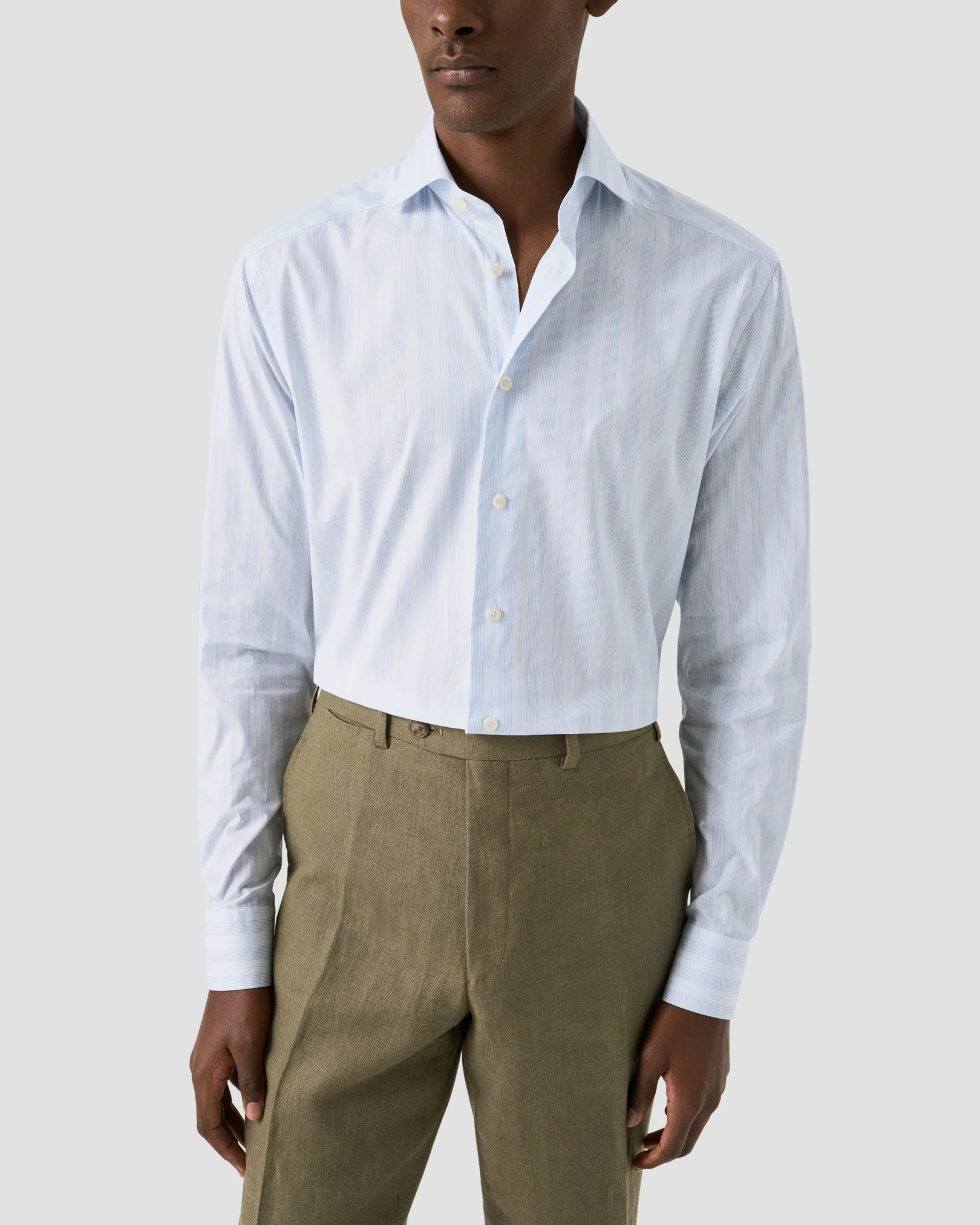 Eton - multi striped breeze poplin shirt