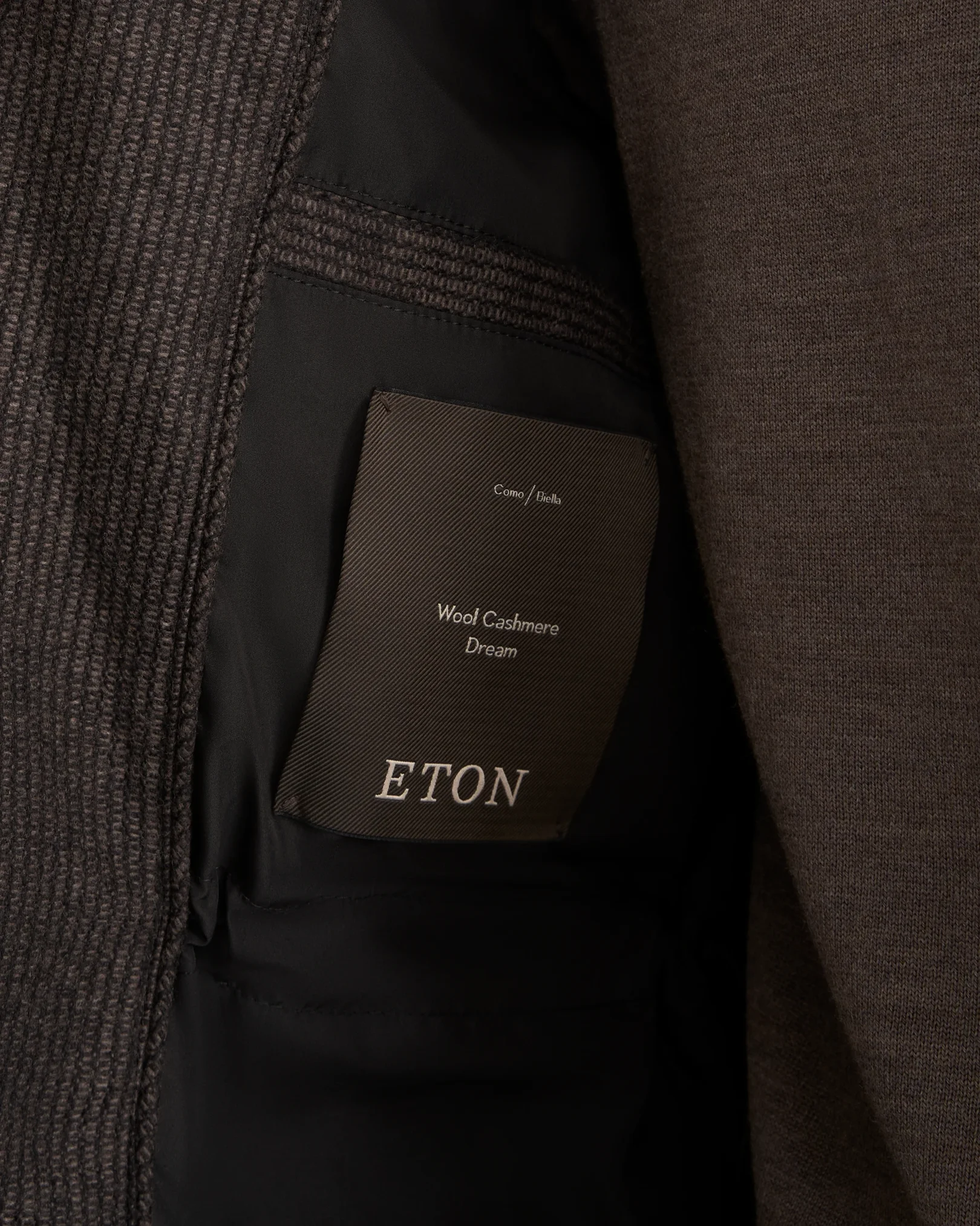 Eton - dark brown wool cashmere travel jacket
