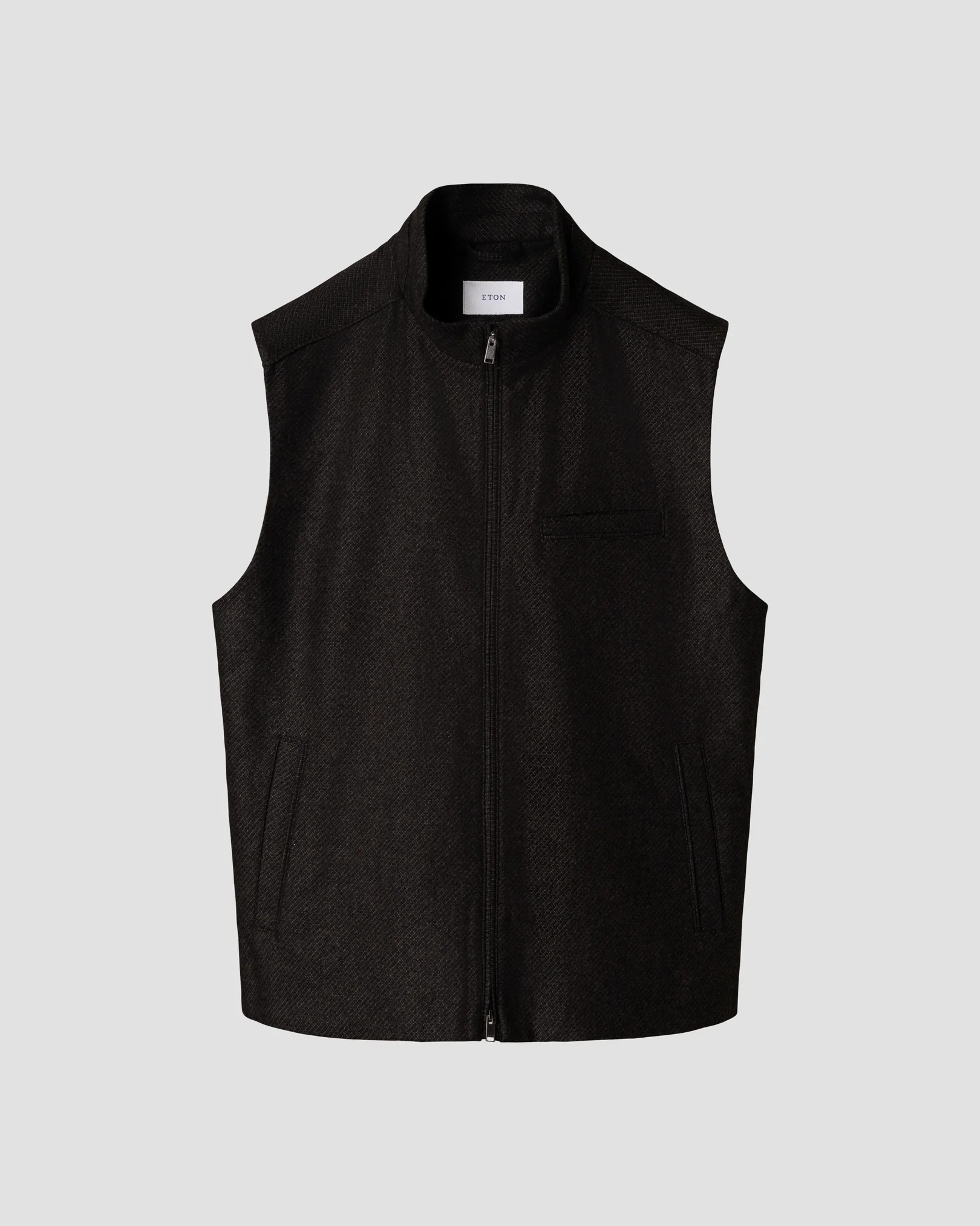 Eton - wool cashmere vest dark brown wool cashmere vest