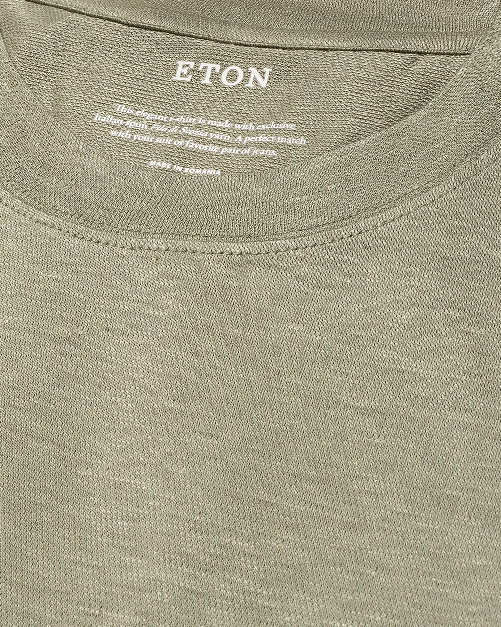 Eton - mid green pique t shirt short sleeve boxfit t shirt