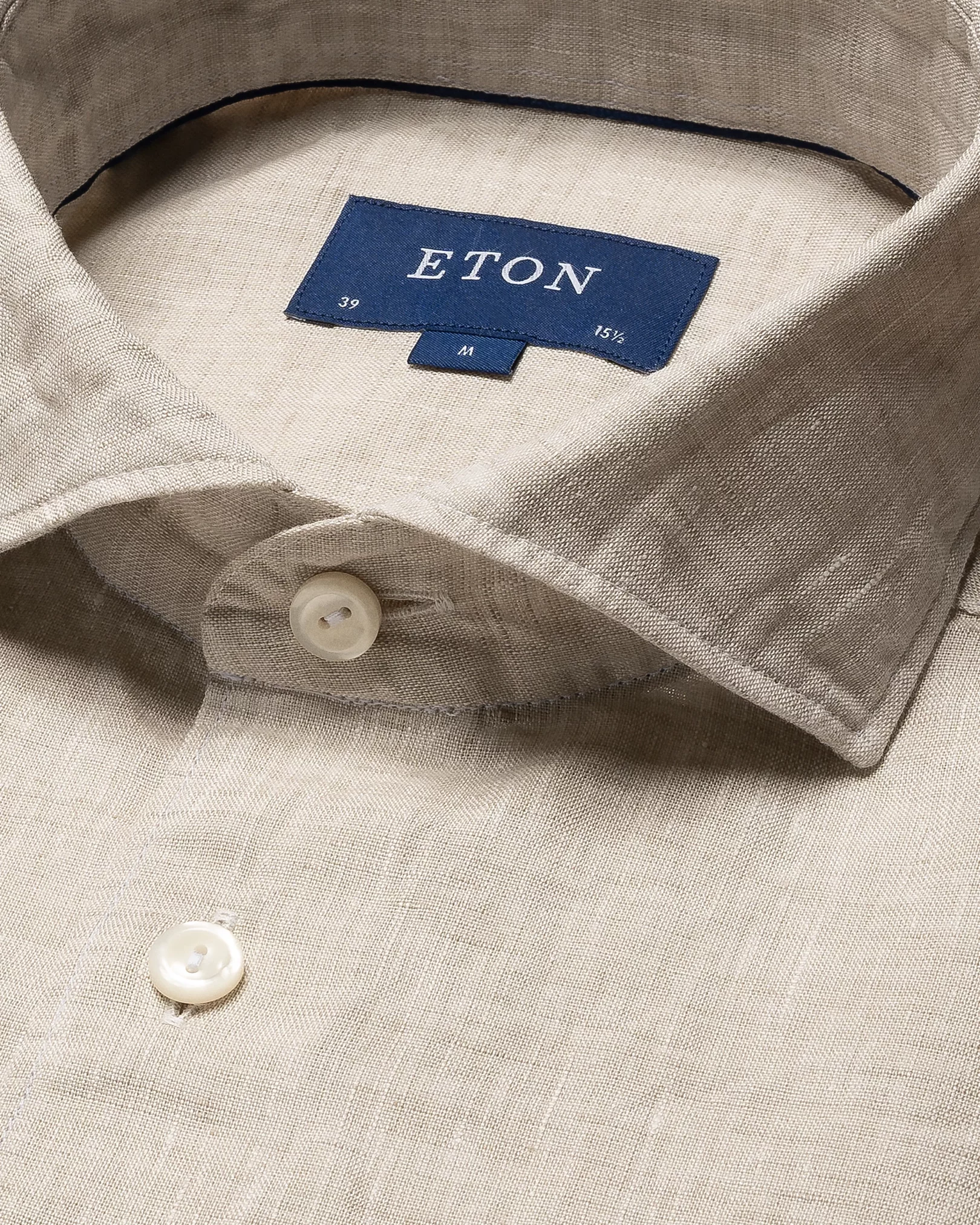 Eton - beige linen wide spread collar