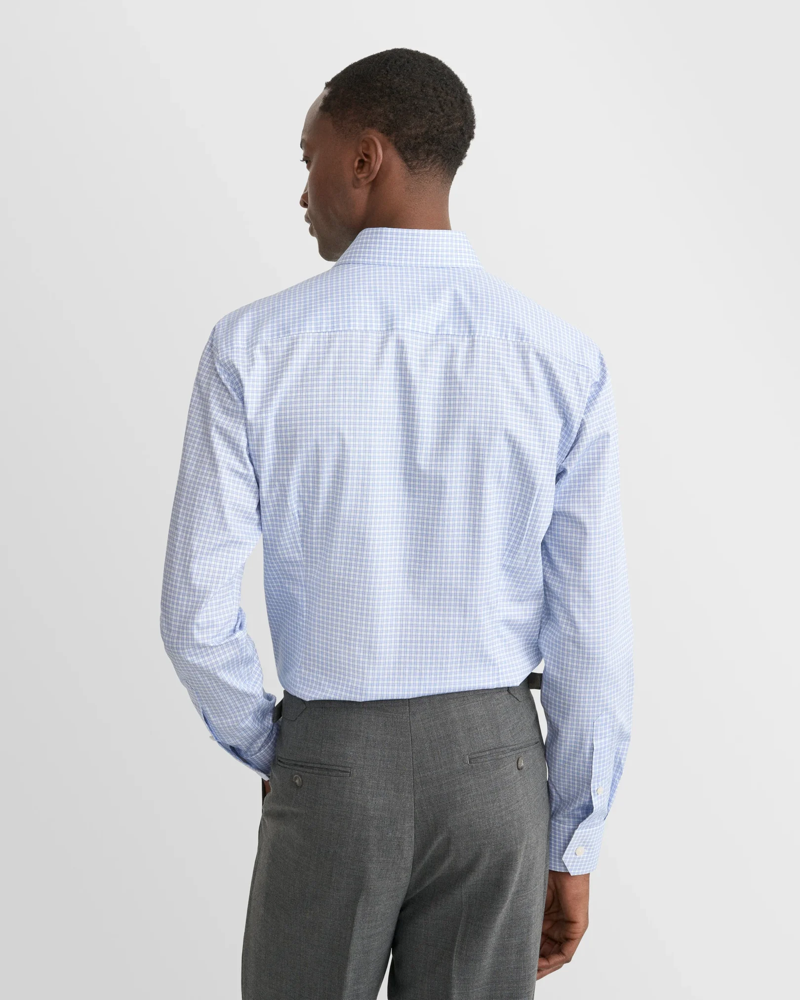 Eton - mid blue check signature twill shirt 263